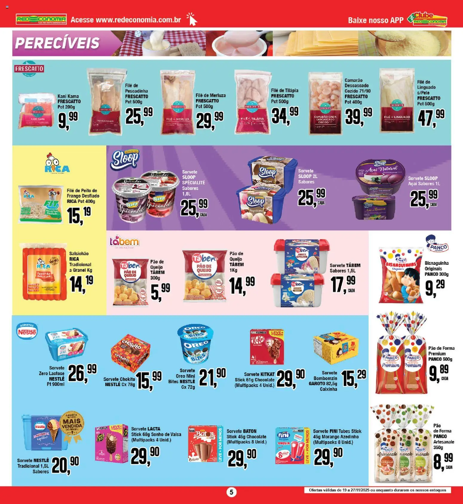 RedEconomia Folheto - válido de 19.11.2025 | Página: 5 | Produtos: Camarão, Pão de forma, Flocos, Frango