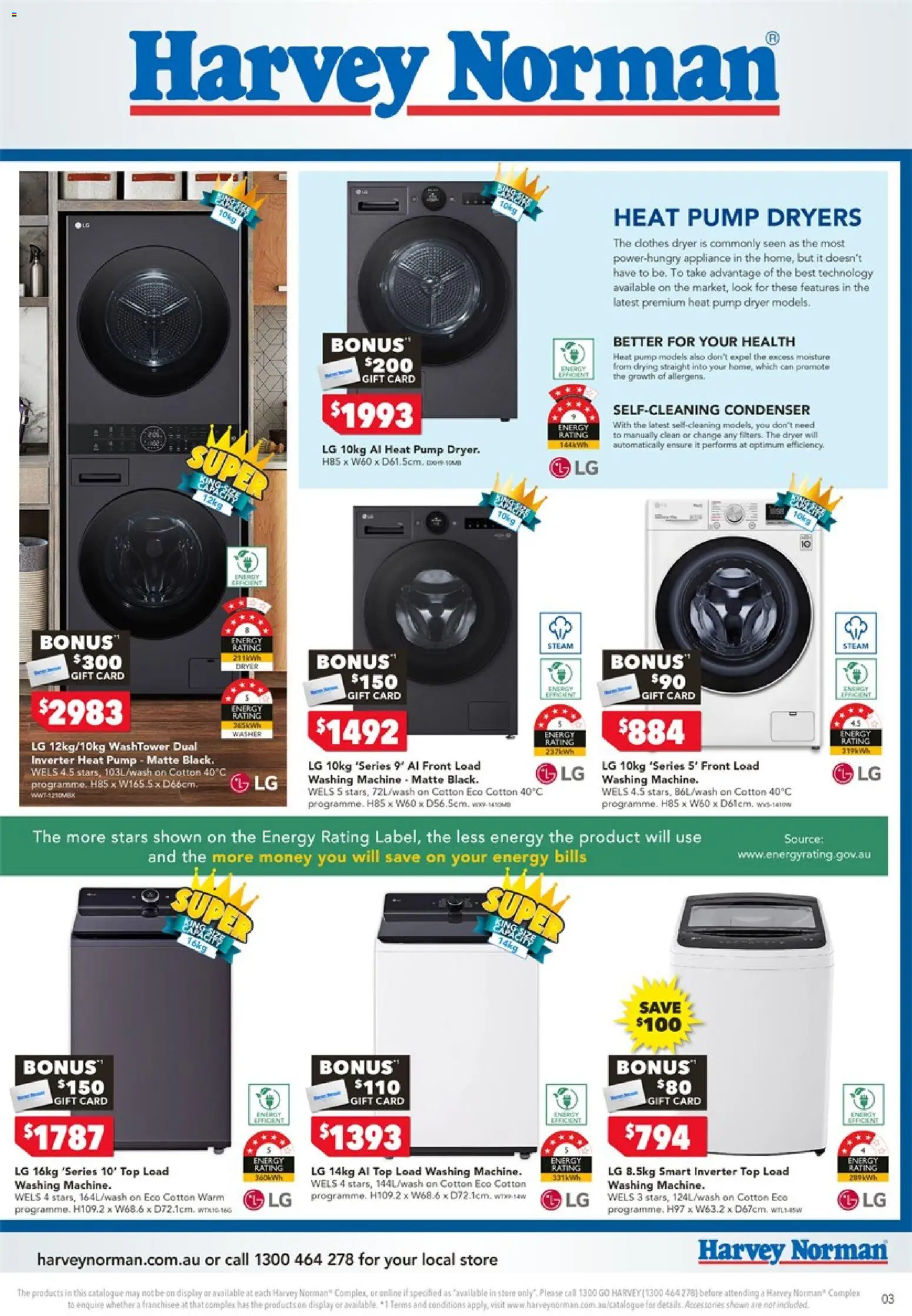 Harvey Norman catalogue - valid from 15.01.2026 | Page: 3 | Products: Accessories, Appliance, Washing machine, Dryer