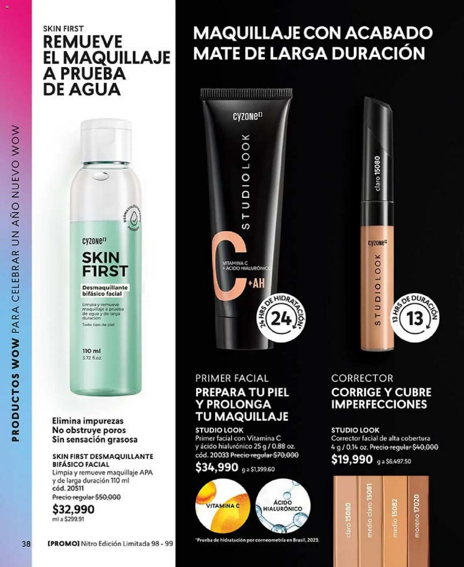 CyZone revista - valida desde el 01.01.2026 | Página: 38 | Productos: Agua, Maquillaje, Corrector, Desmaquillante