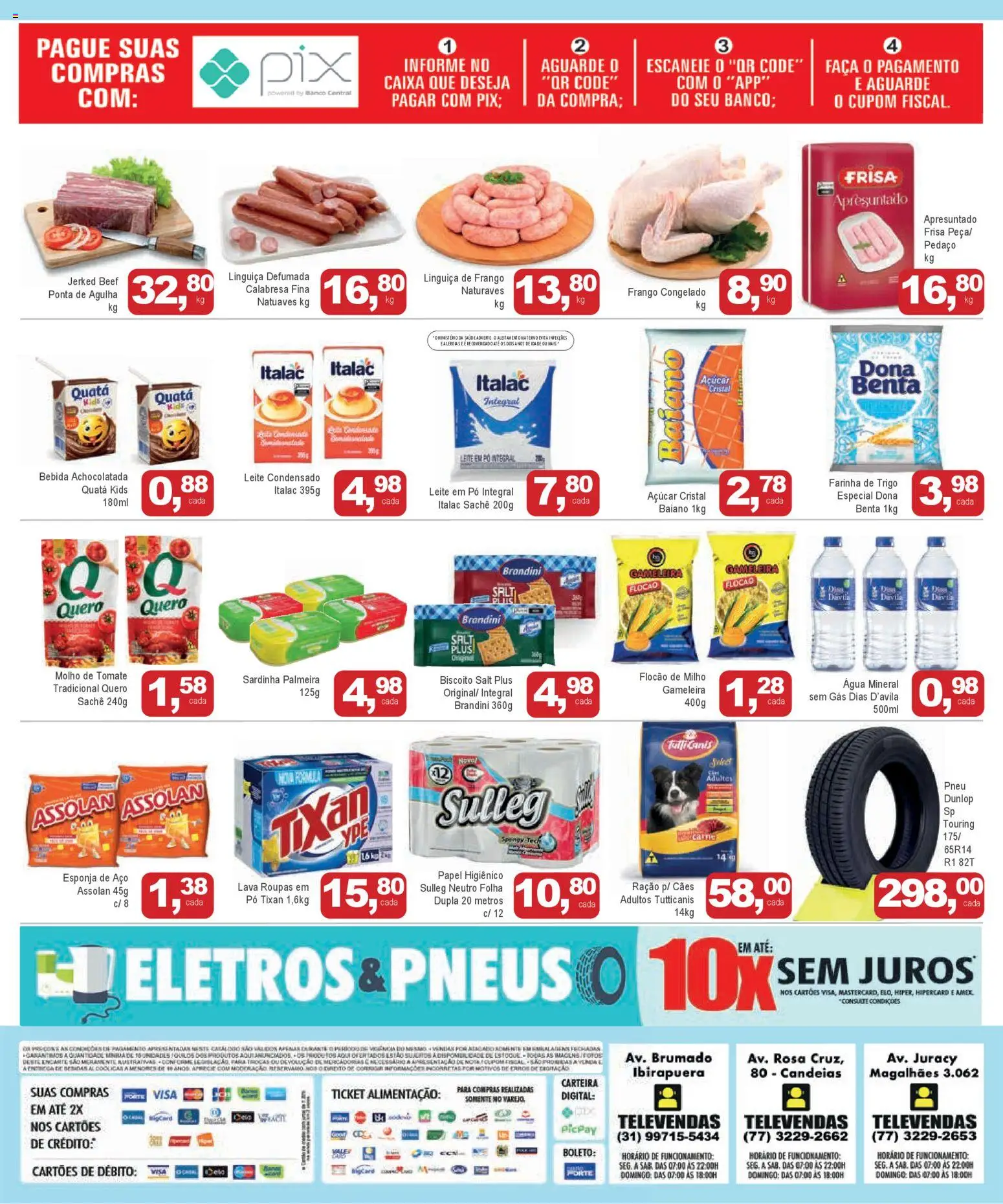 Mineirão Atacarejo Folheto - válido de 23.03.2026 | Página: 2 | Produtos: Pneu, Biscoito, Água mineral, Açúcar