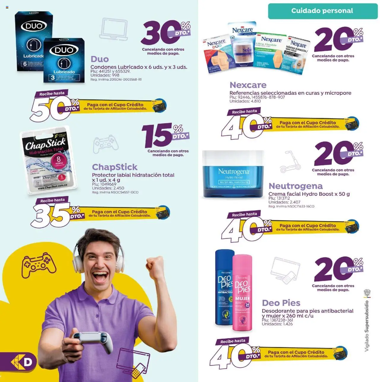 Colsubsidio revista - valida desde el 12.09.2025 | Página: 10 | Productos: Crema, Condones, Desodorante