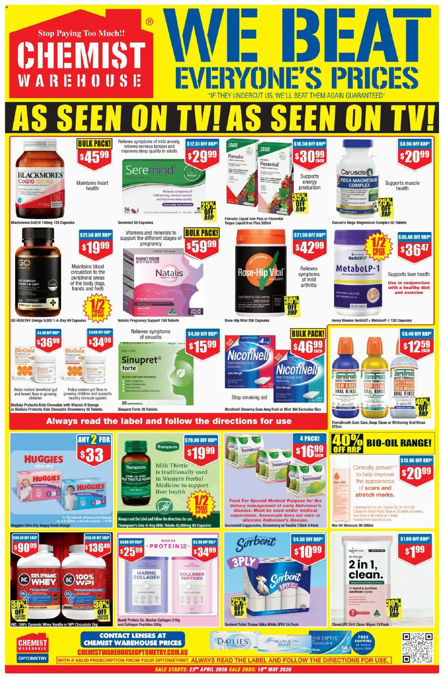 Chemist Warehouse catalogue - valid from 23.04.2026 | Page: 3 | Products: Chocolate, Weight, Vitamin, Pain relief