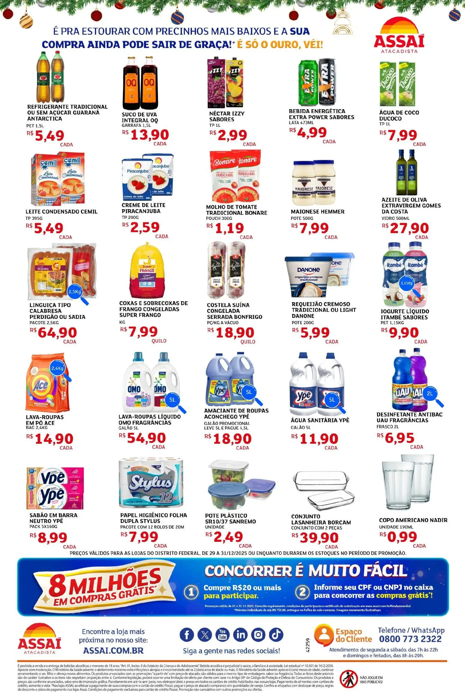 Assaí Atacadista Folheto - válido de 29.12.2025 | Página: 2 | Produtos: Pó, Linguiça, Roupas, Papel higiênico
