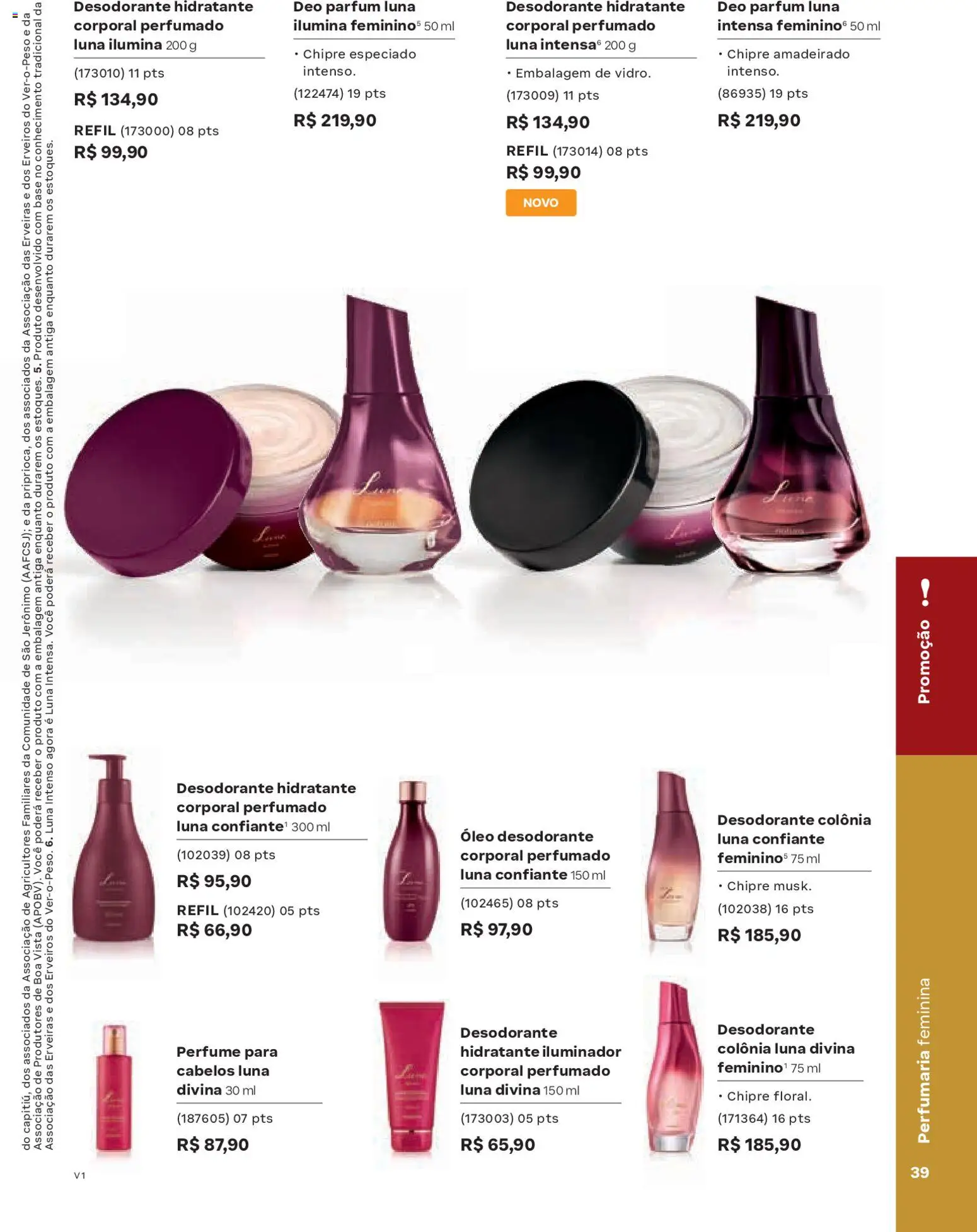 Natura Folheto - válido de 26.12.2025 | Página: 39 | Produtos: Perfume, Desodorante, Óleo, Base