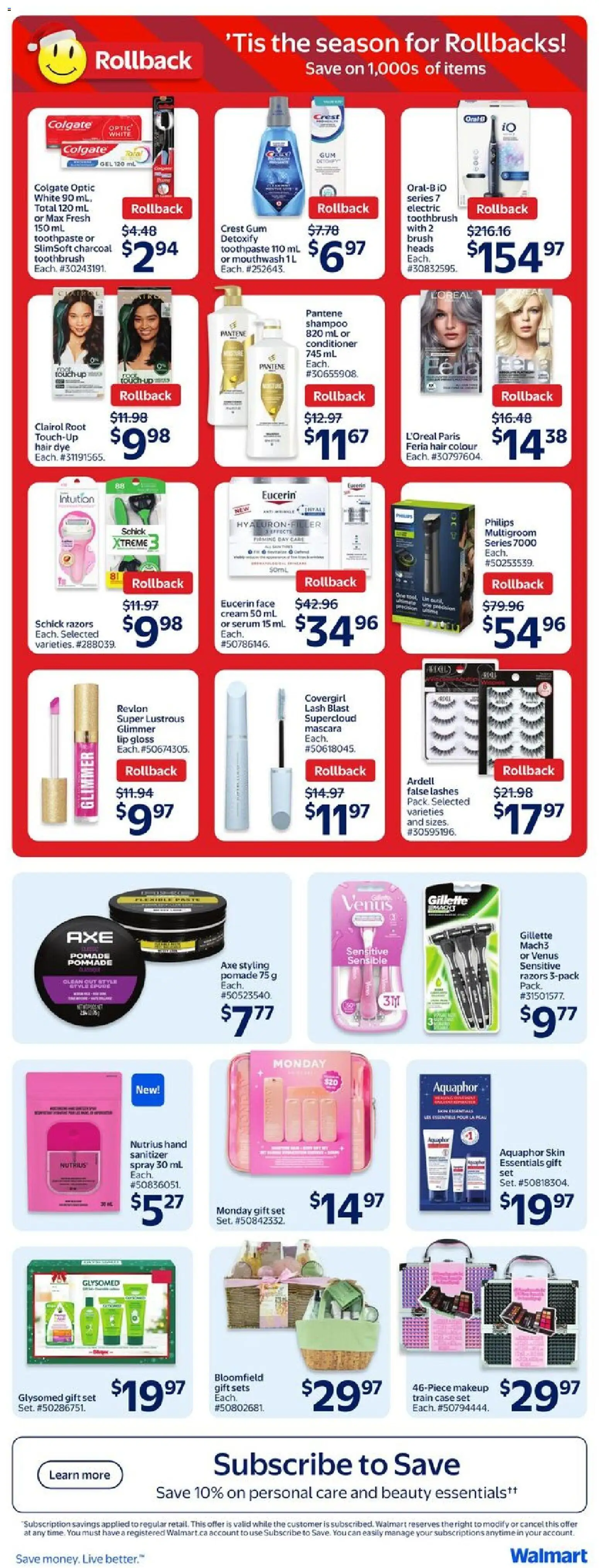 Walmart flyer valid from 04.12.2025 | Page: 20 | Products: Cream, Mascara, Shampoo, Mouthwash