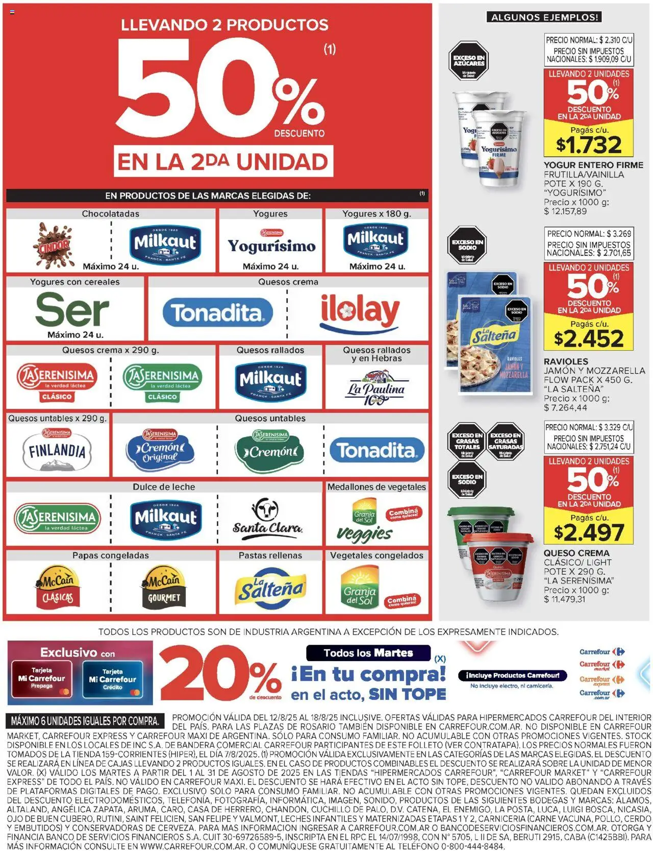 Carrefour ofertas - Salta │ válido desde el 12.08.2025 | Página: 6 | Productos: Teléfono, Banco, Sobre, Cerdo