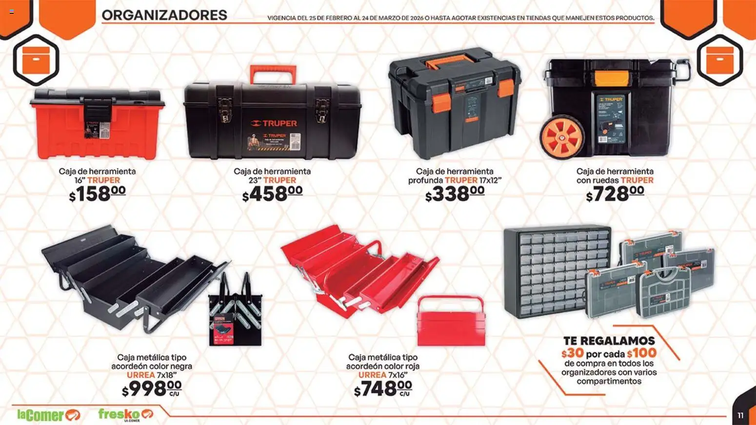 Nuevas ofertas de La Comer válidas en toda la República Mexicana desde el 25.02.2026. ¡Encuentra las mejores ofertas en La Comer folleto! | Página: 11 | Productos: Té, Caja