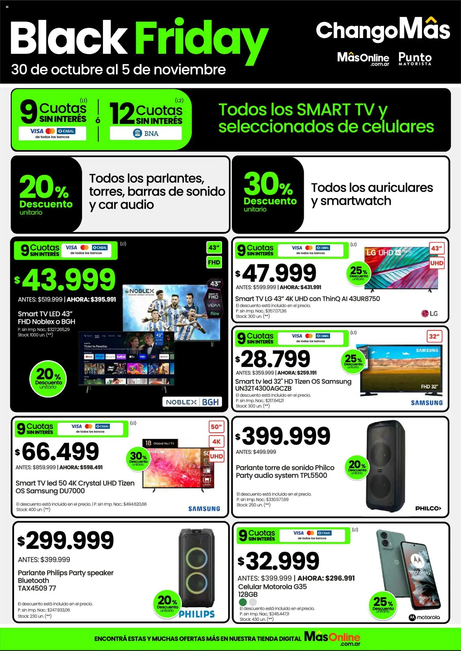 Punto Mayorista Black Friday │ válido desde el 30.10.2025 | Página: 2 | Productos: Audio, Auriculares, Parlante