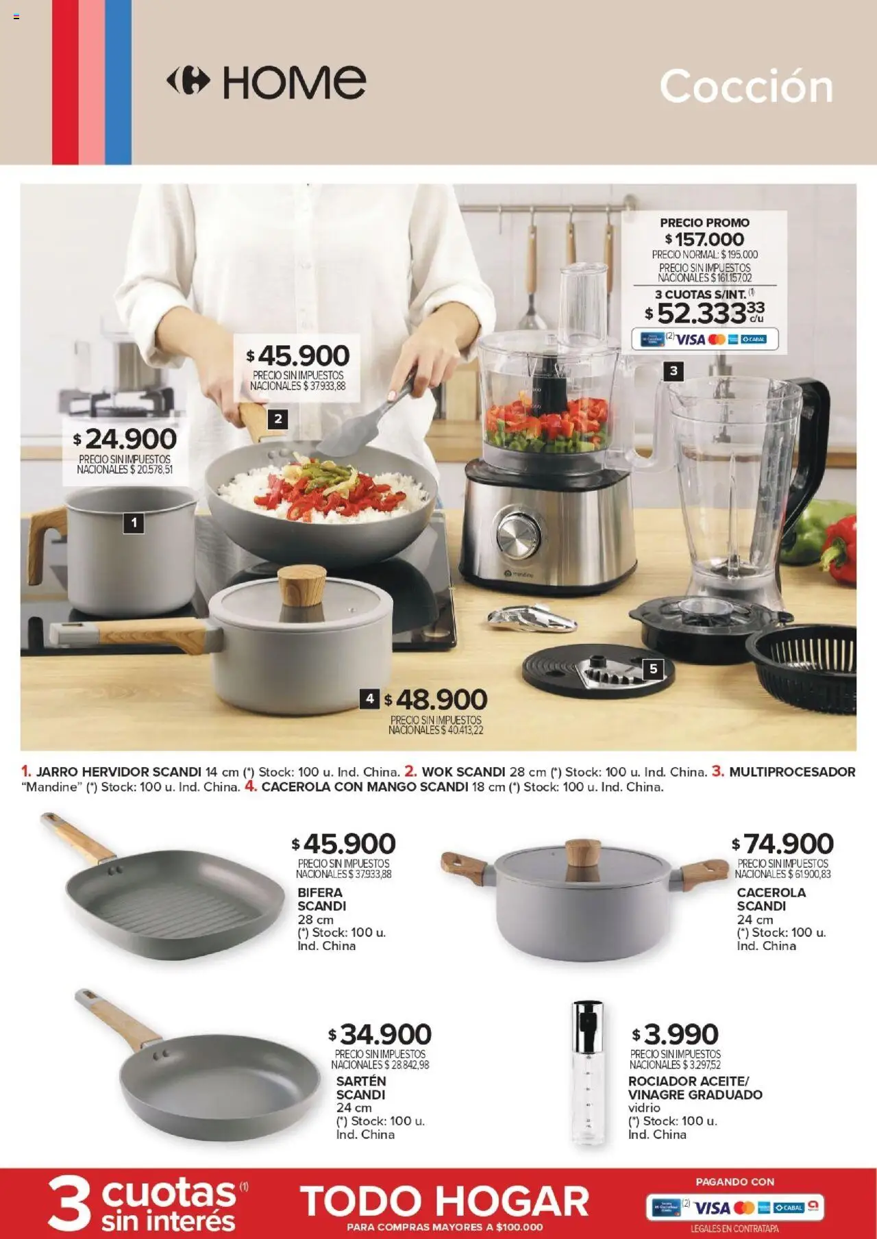 Carrefour Deco Hogar │ válido desde el 13.05.2025 | Página: 8 | Productos: Sartén, Wok, Vinagre, Mango