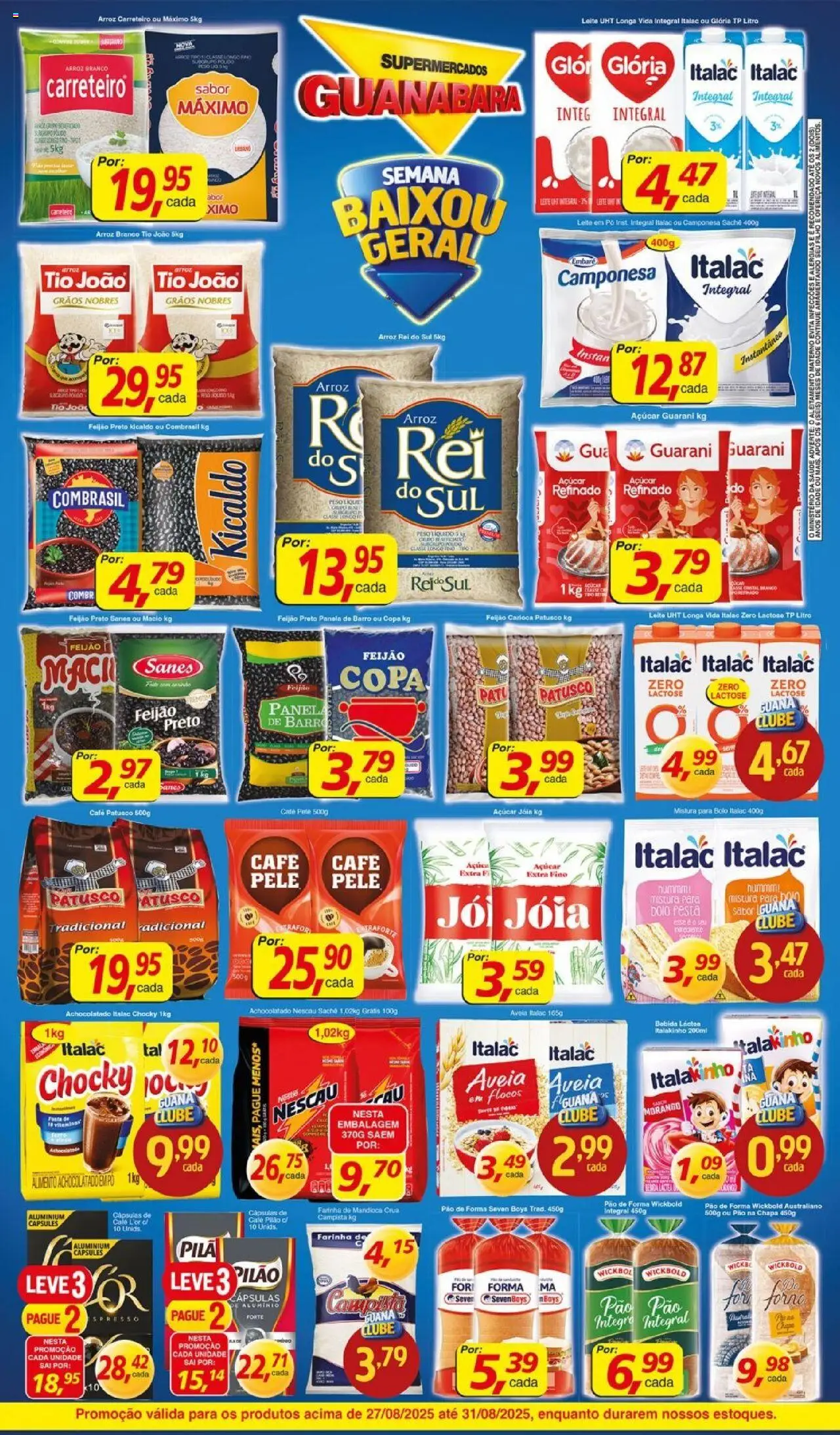 Supermercados Guanabara Folheto - válido de 27.08.2025 | Página: 11 | Produtos: Nescau, Pão de forma, Flocos, Aveia