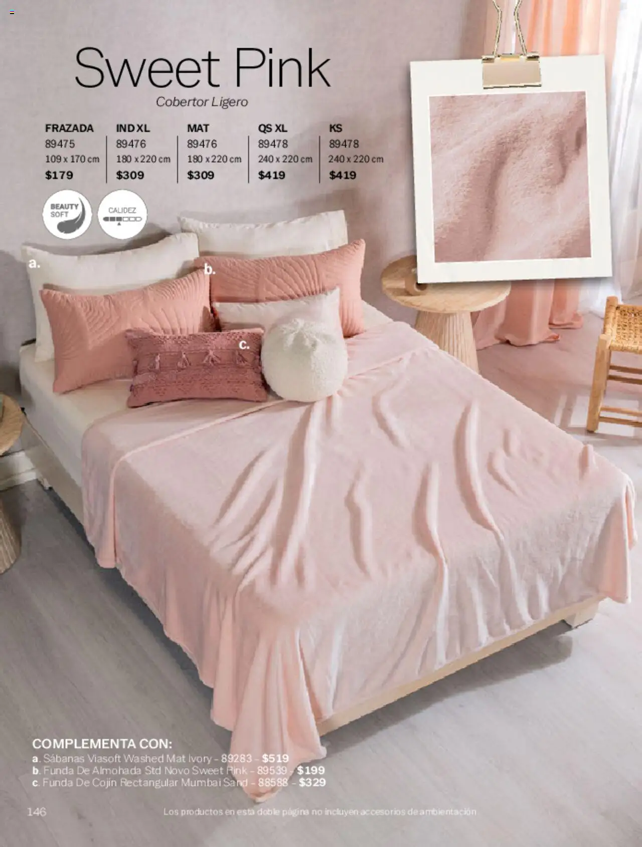 Nuevas ofertas de Vianney válidas en toda la República Mexicana desde el 07.03.2025. ¡Encuentra las mejores ofertas en Vianney catálogo Primavera! | Página: 148 | Productos: Cobertor, Funda de almohada, Almohada, Sabanas