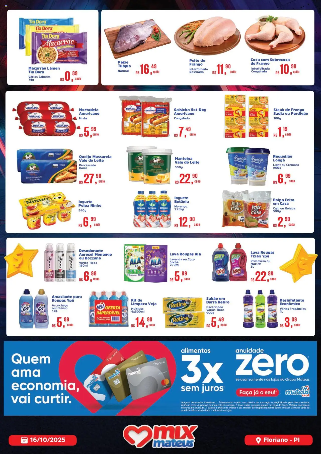 Mateus Folheto - válido de 16.10.2025 | Página: 2 | Produtos: Caju, Banco, Desodorante, Peixe