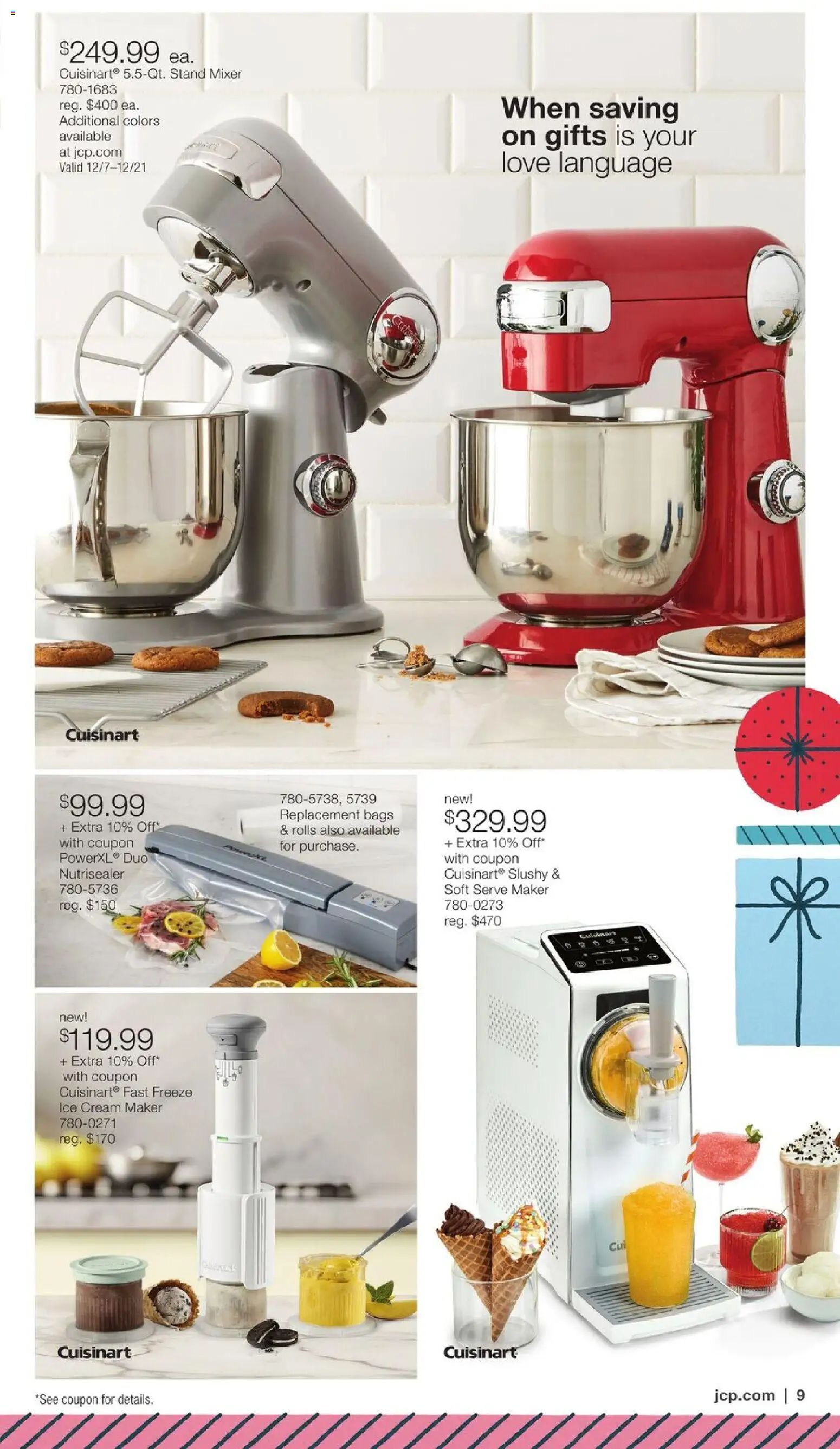 JCPenney Holiday Home Sale - valid from 03.12.2025 | Page: 8 | Products: Ice Cream Maker, Cream, Ice cream, Mixer