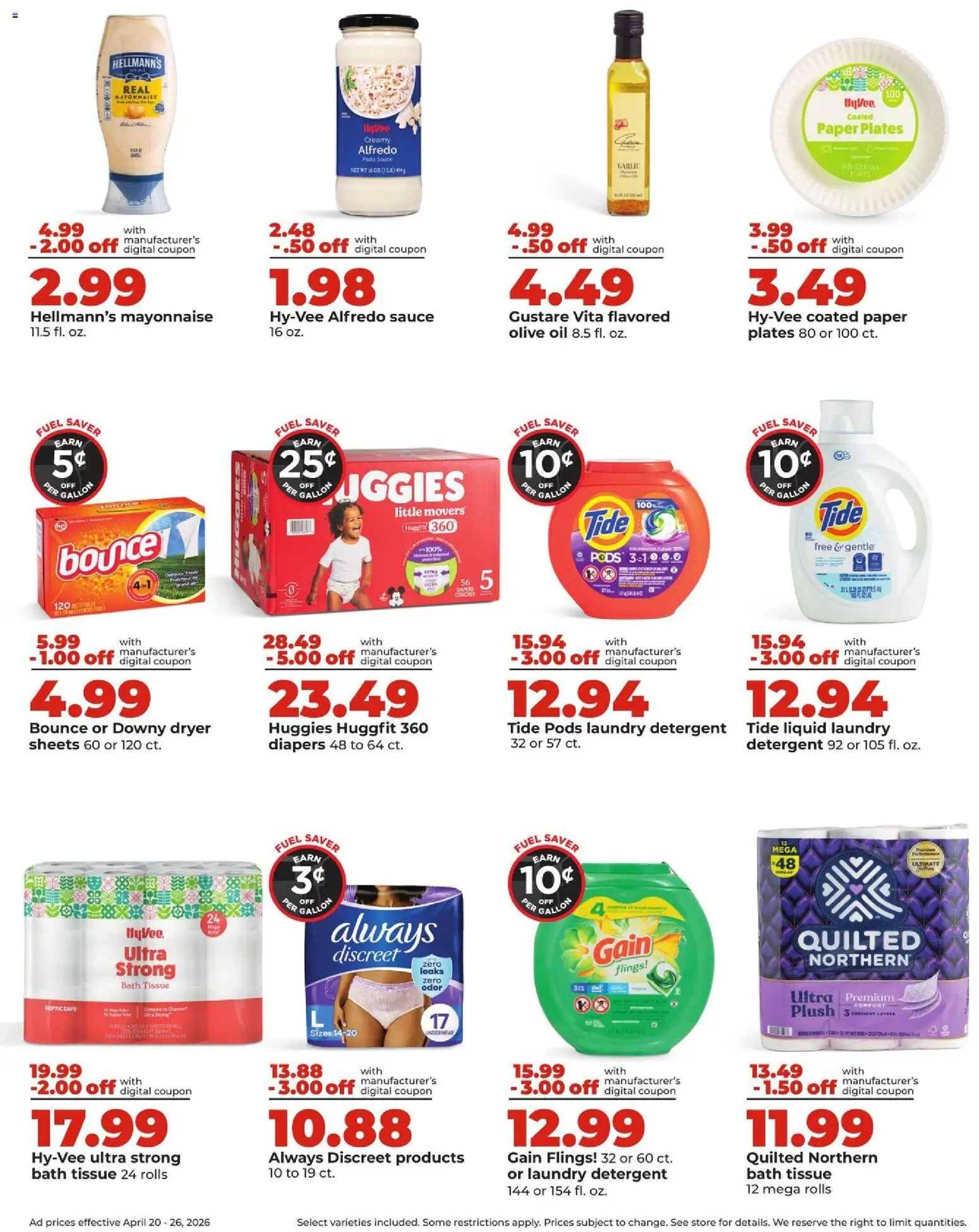 HyVee Weekly Ad - valid from 20.04.2026 | Page: 8 | Products: Safe, Sauce, Garlic, Dryer