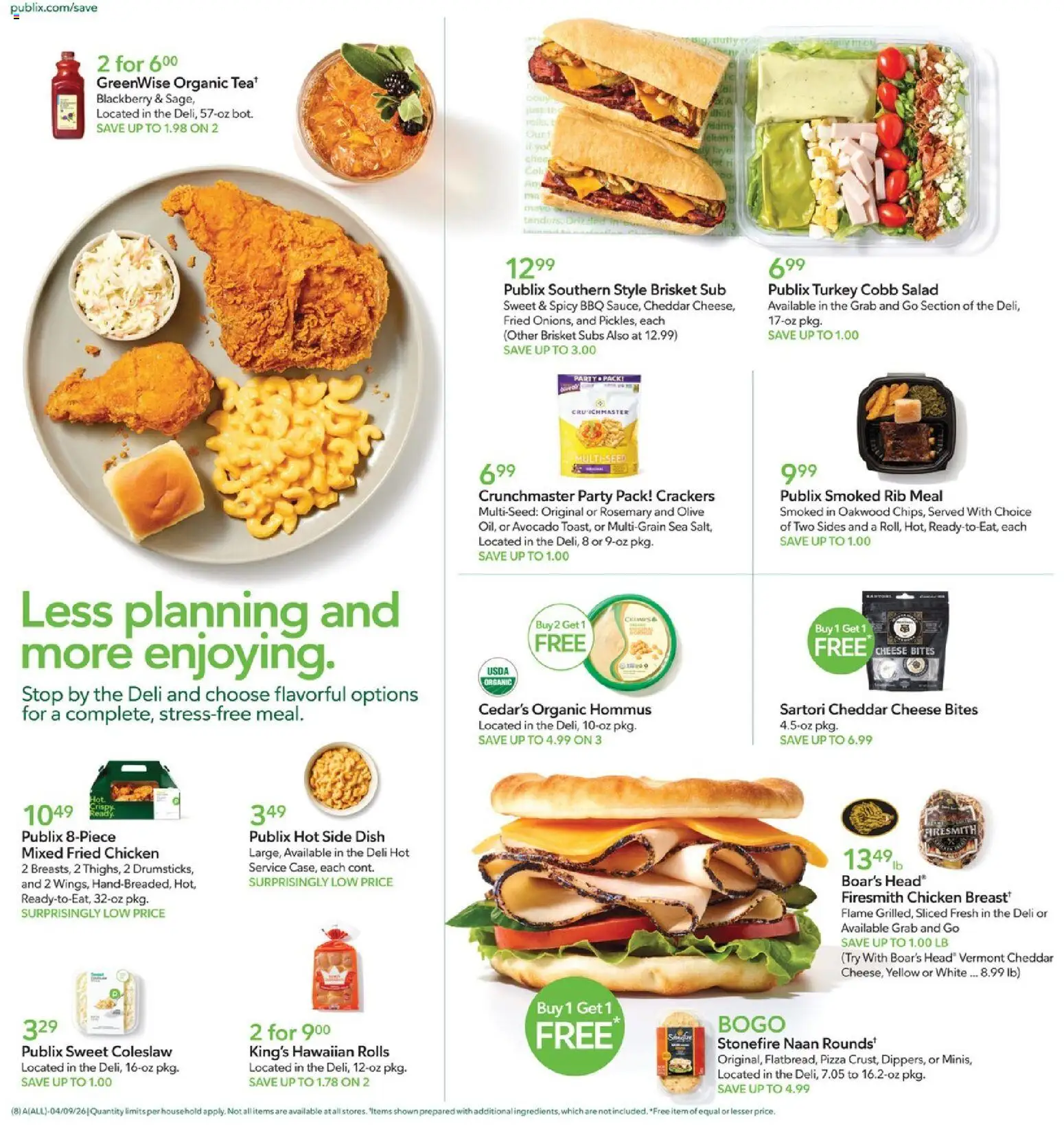 Publix Weekly Ad - valid from 08.04.2026 | Page: 8 | Products: Cheese, Pizza, Salad, Avocado