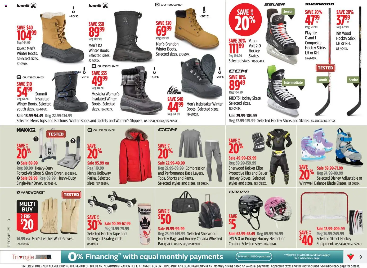 Canadian Tire flyer valid from 30.10.2025 | Page: 9 | Products: Boots, Shorts