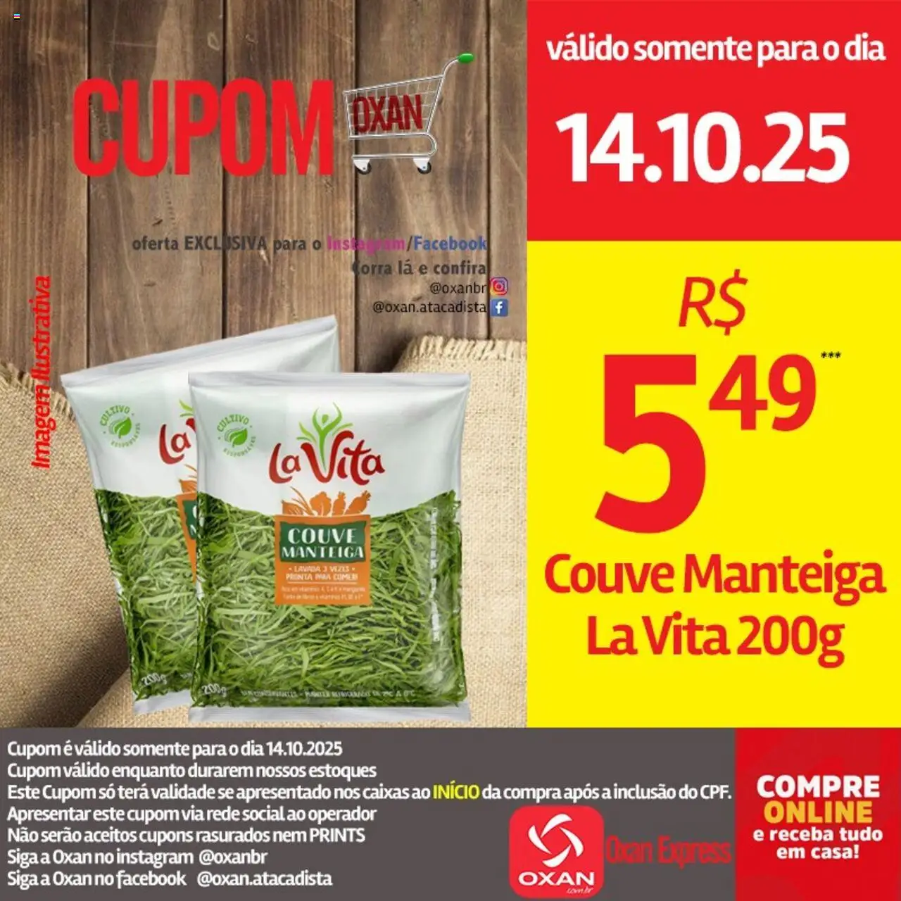 Oxan Atacadista Folheto - válido de 14.10.2025 | Página: 15 | Produtos: Manteiga, Couve