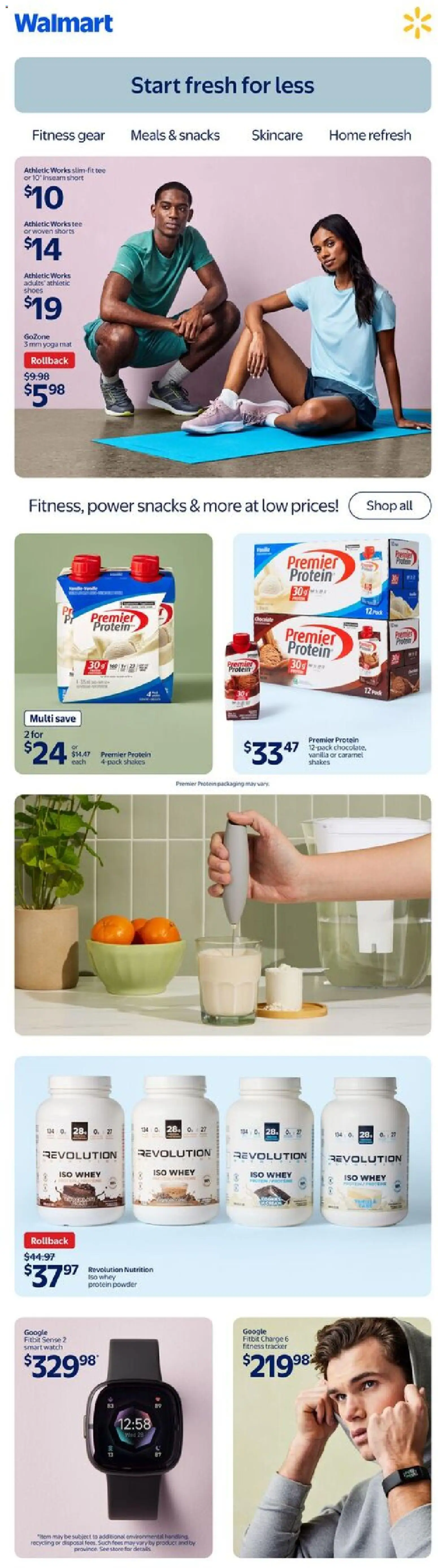 Walmart flyer valid from 01.01.2026 | Page: 1 | Products: Watch, Powder, Shoes, Shorts