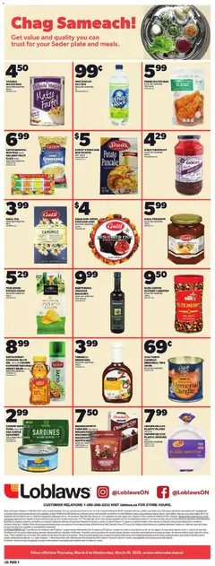 Preview of Loblaws flyer - Chag Sameach! from shop Loblaws valid from 05.03.2026 | Page: 2 | Products: Tea, Chips, Bag, Oil
