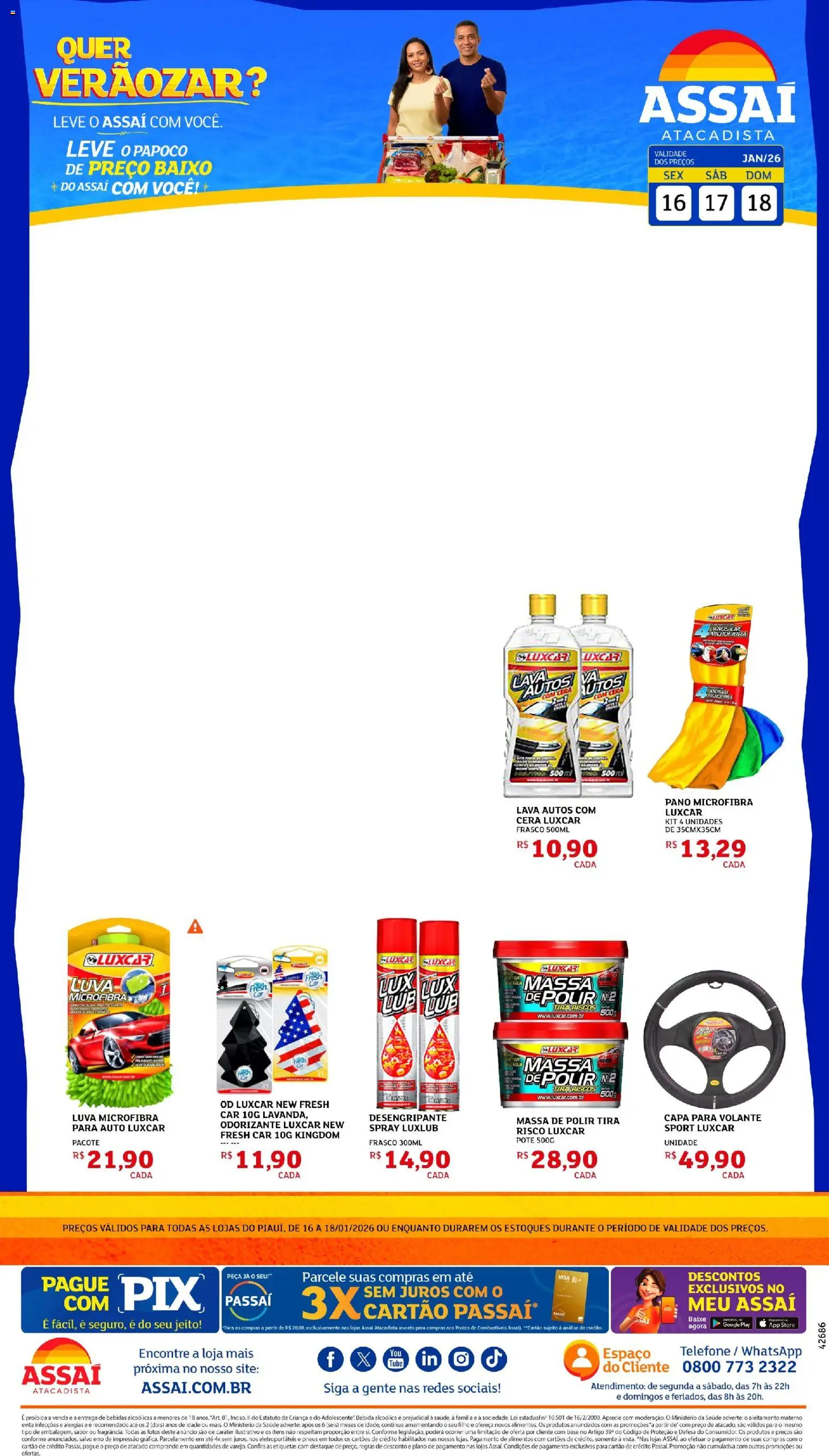Assaí Atacadista Folheto - válido de 19.01.2026 | Página: 1 | Produtos: Pneus, Massa, Bebida, Cera