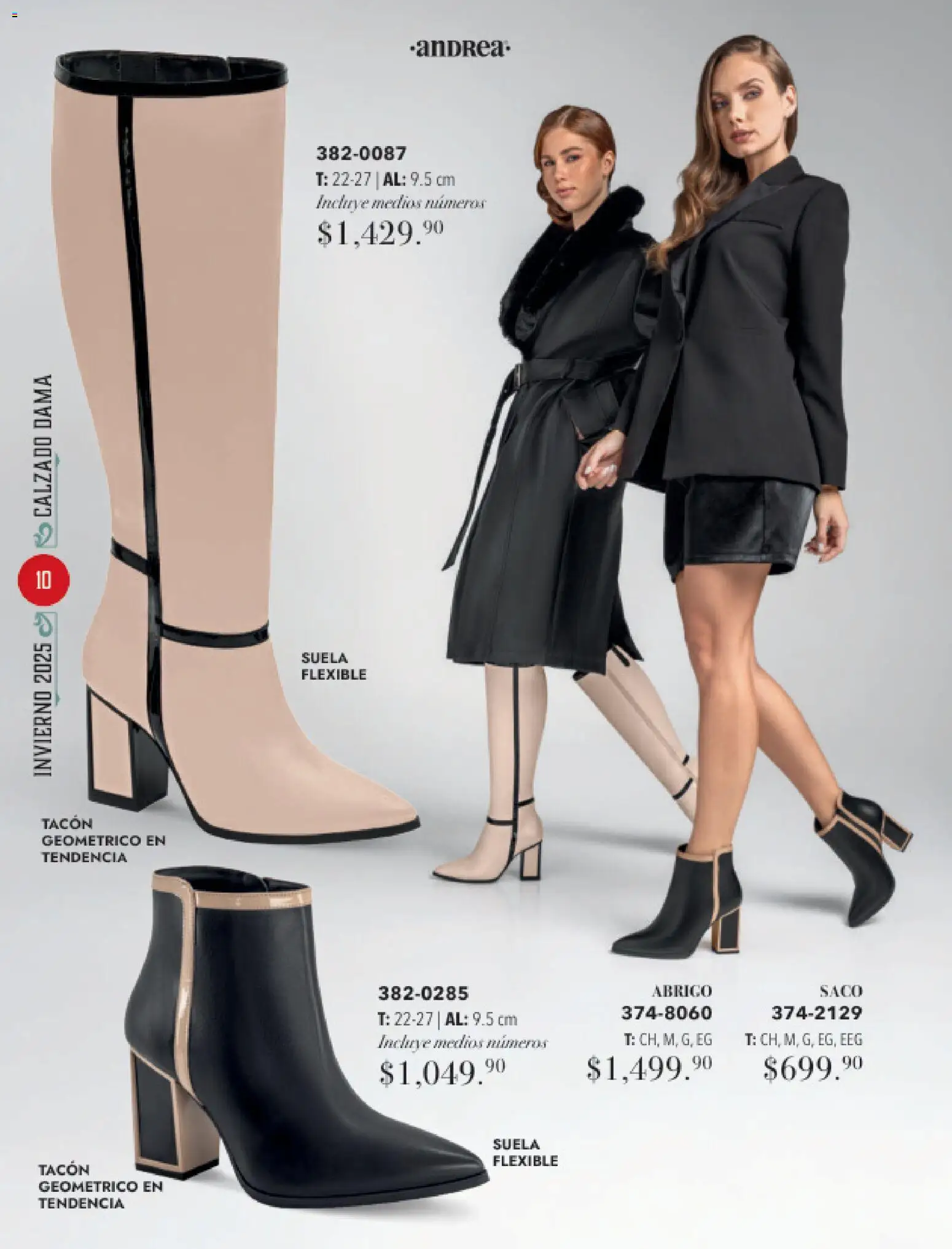 Nuevas ofertas de Andrea válidas en toda la República Mexicana desde el 26.11.2025. ¡Encuentra las mejores ofertas en Andrea catálogo Invierno! | Página: 10 | Productos: Abrigo, Flexible