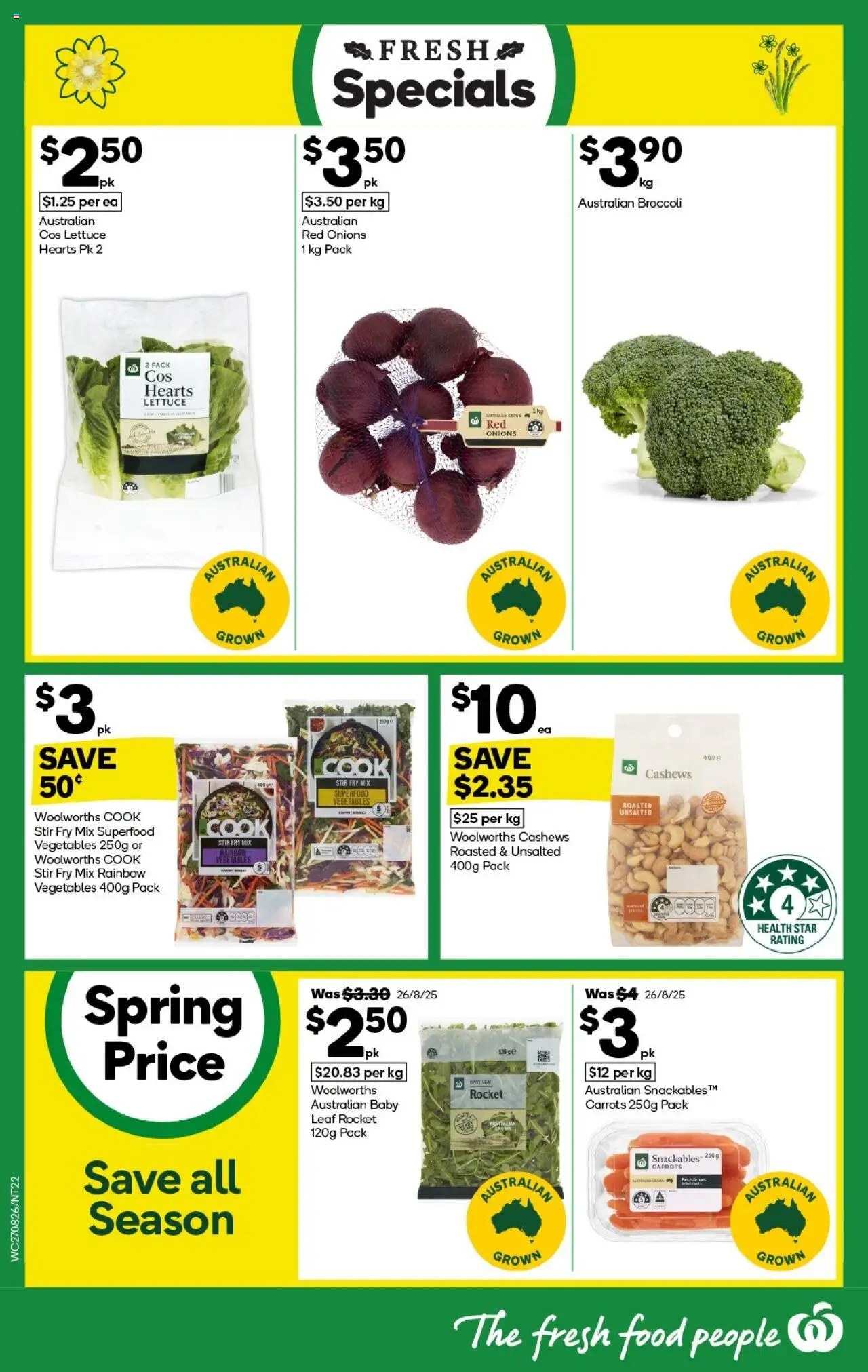 Woolworths catalogue - valid from 27.08.2025 | Page: 22 | Products: Lettuce, Carrots, Rocket, Vegetables