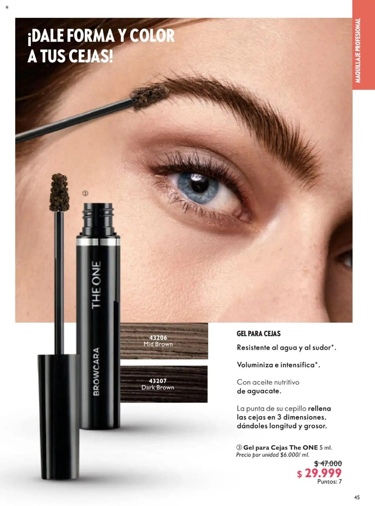 Oriflame revista - valida desde el 12.07.2025 | Página: 45 | Productos: Agua, Maquillaje, Cepillo, Aceite