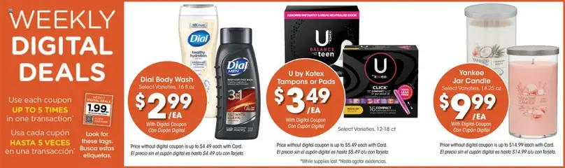 Smith's Weekly Ad - valid from 16.07.2025 | Page: 3 | Products: Pads, Tampons, Body Wash