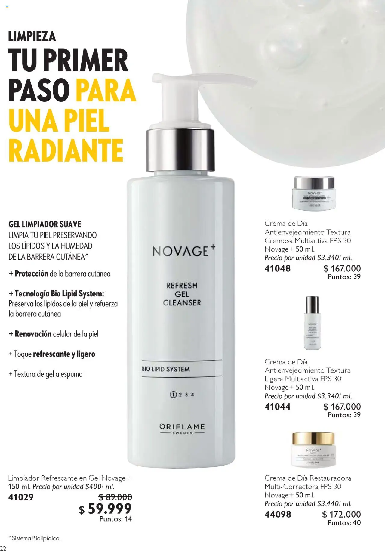 Oriflame revista - valida desde el 04.10.2025 | Página: 22 | Productos: Espuma, Crema, Limpiador