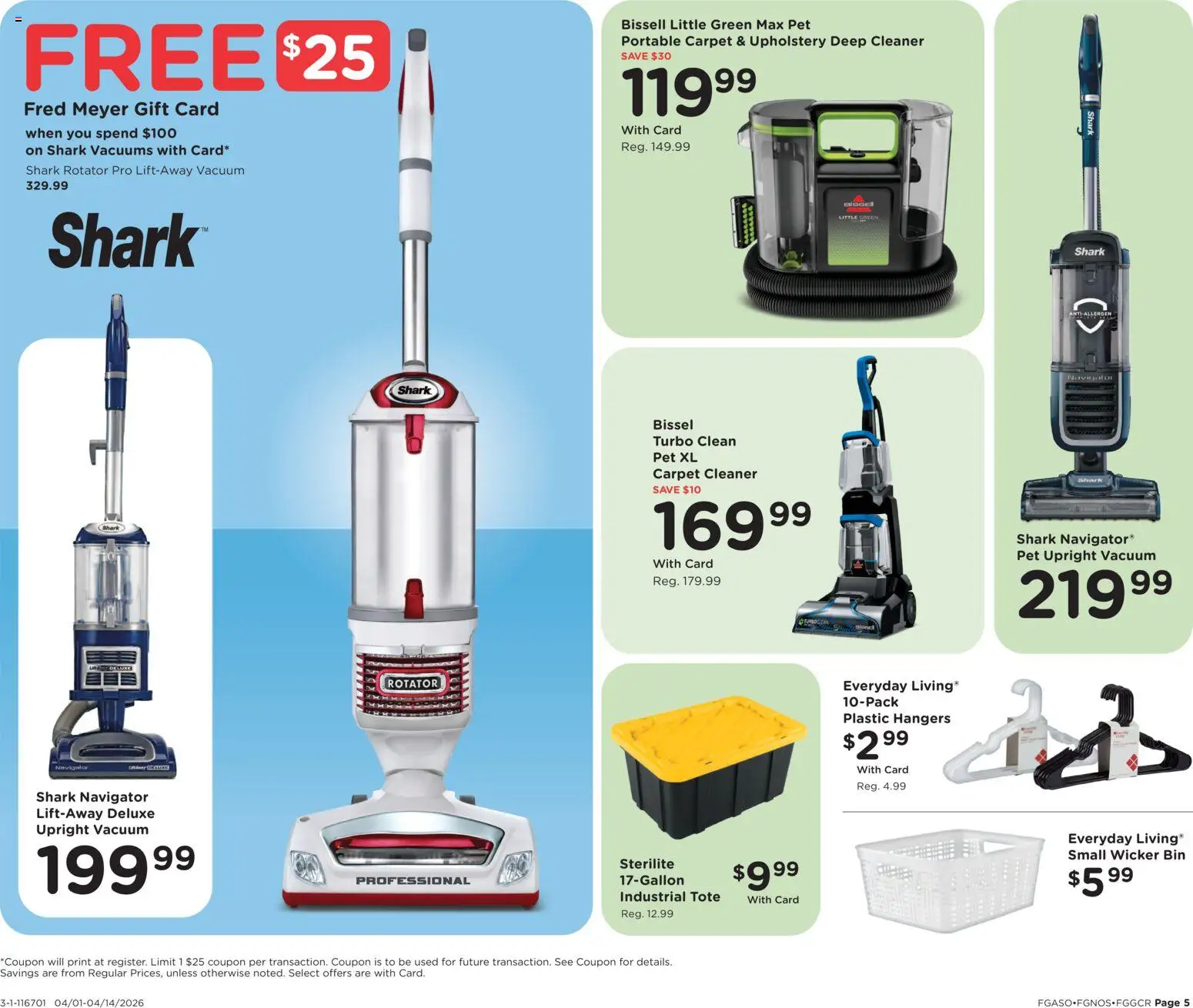 Fred Meyer Home & Apparel - valid from 01.04.2026 | Page: 5 | Products: Vacuum, Carpet