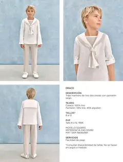 Vista previa de El Corte Inglés catálogo Comuniones , nuevo folleto de la tienda, válido en México a partir del 20.11.2025 | Página: 28 | Productos: Traje, Algodón