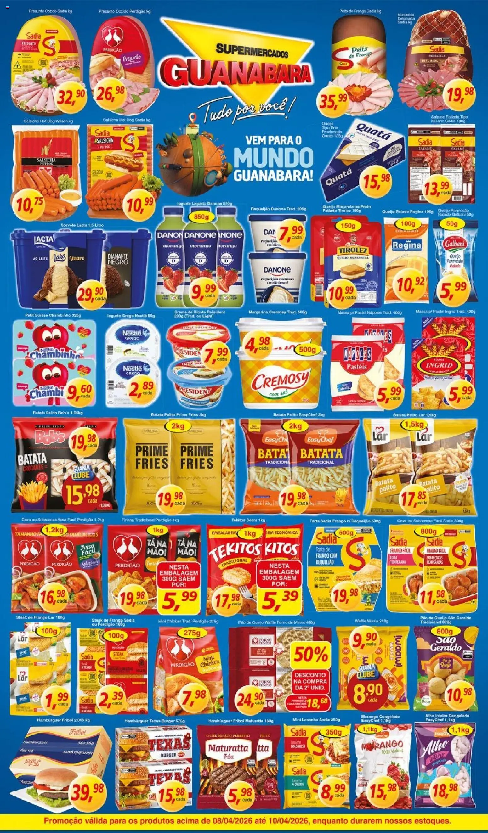 Supermercados Guanabara Folheto - válido de 08.04.2026 | Página: 8 | Produtos: Iogurte, Pão, Lasanha, Sorvete