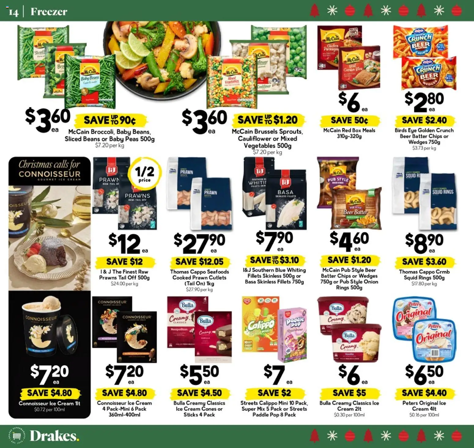 Drakes catalogue - valid from 17.12.2025 | Page: 14 | Products: Cream, Vegetables, Cauliflower, Freezer