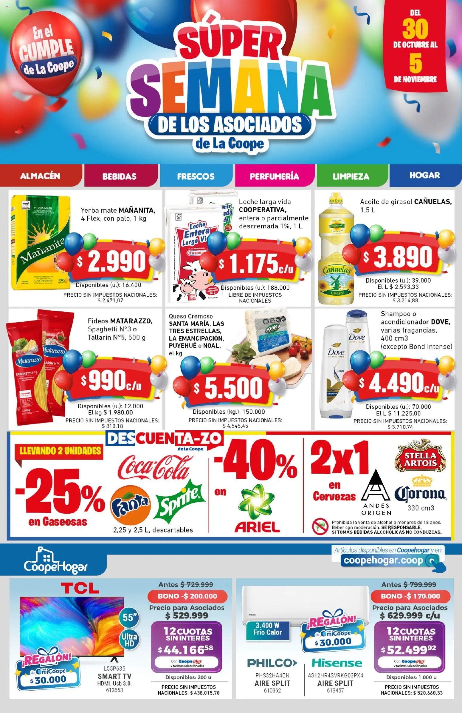 Cooperativa Obrera catálogo │ válido desde el 30.10.2025 | Página: 1 | Productos: Mate, Aceite, Leche, Fideos