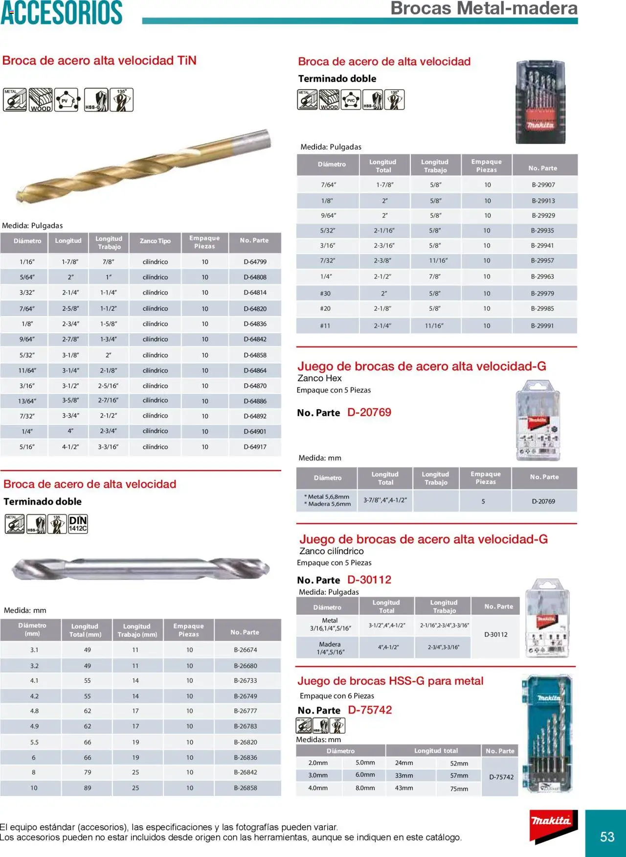 Nuevas ofertas de Makita válidas en toda la República Mexicana desde el 08.07.2024. ¡Encuentra las mejores ofertas en Makita catálogo Accesorios! | Página: 53 | Productos: Juego