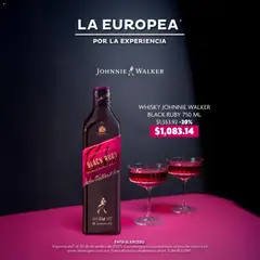 Vista previa de La Europea catálogo Whisky Johnnie Walker, nuevo folleto de la tienda, válido en México a partir del 03.12.2025