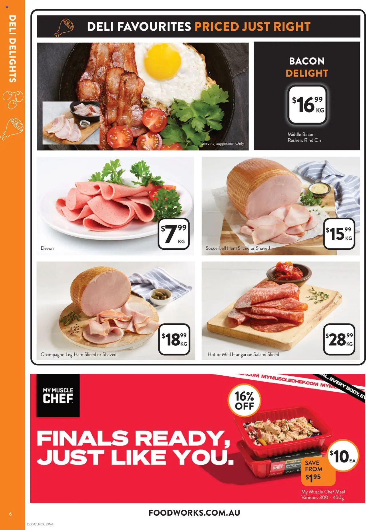 Foodworks catalogue - valid from 17.09.2025 | Page: 6 | Products: Bacon, Salami, Ham, Beef