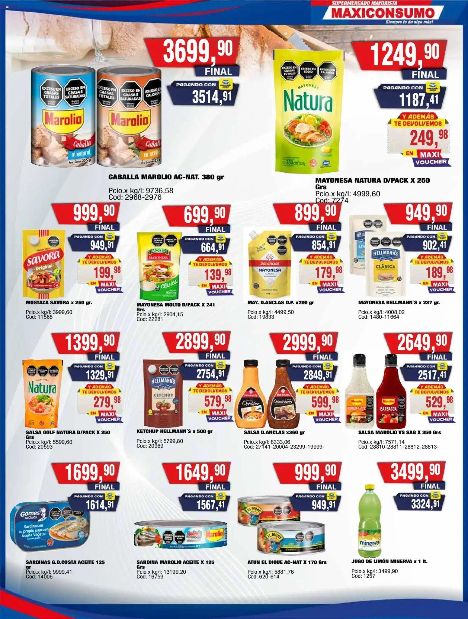 Maxiconsumo ofertas │ válido desde el 23.03.2026 | Página: 5 | Productos: Ketchup, Mostaza, Caballa, Jugo