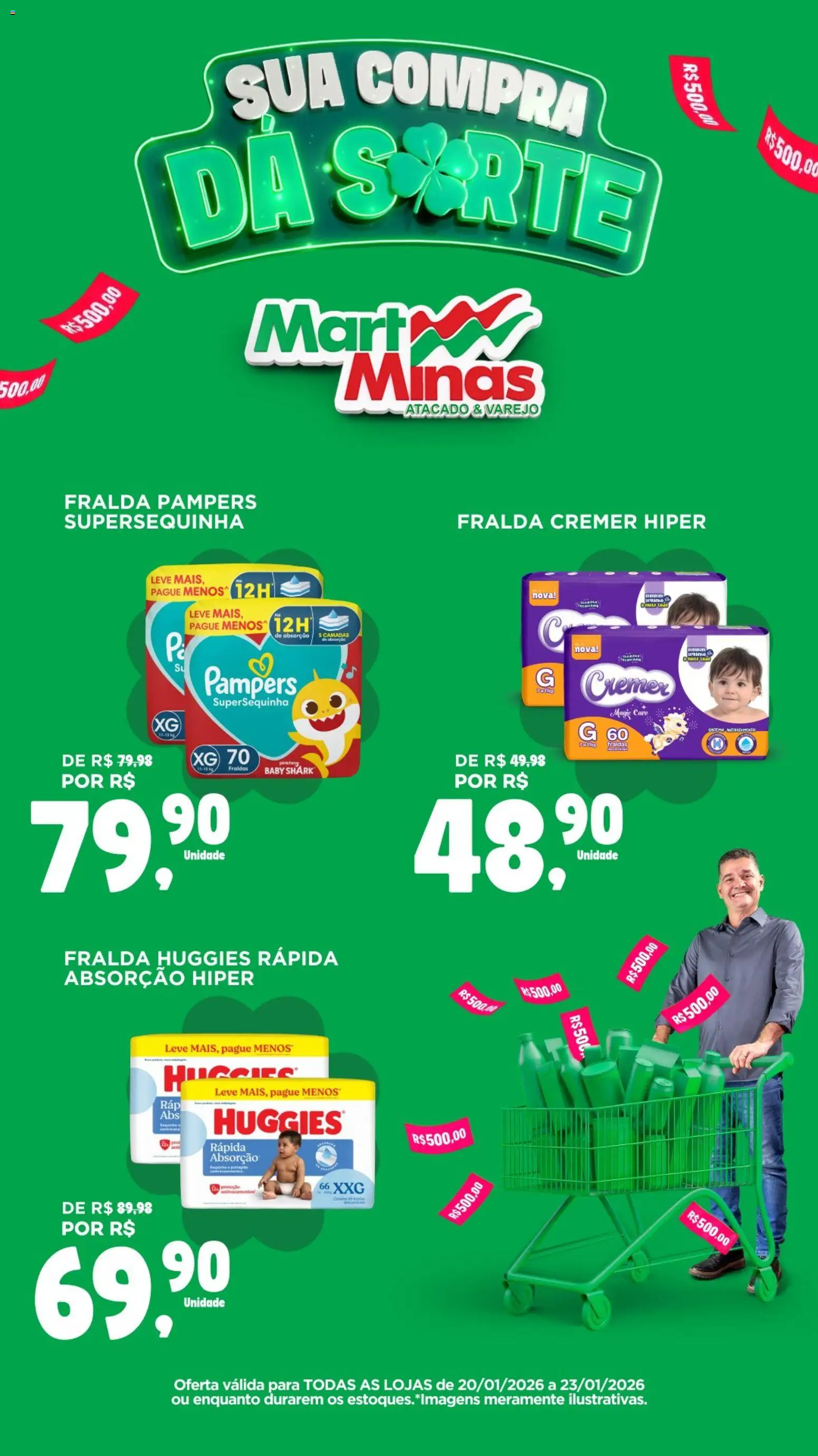 Mart Minas Folheto - válido de 20.01.2026 | Página: 3 | Produtos: Fralda pampers, Pampers, Fraldas