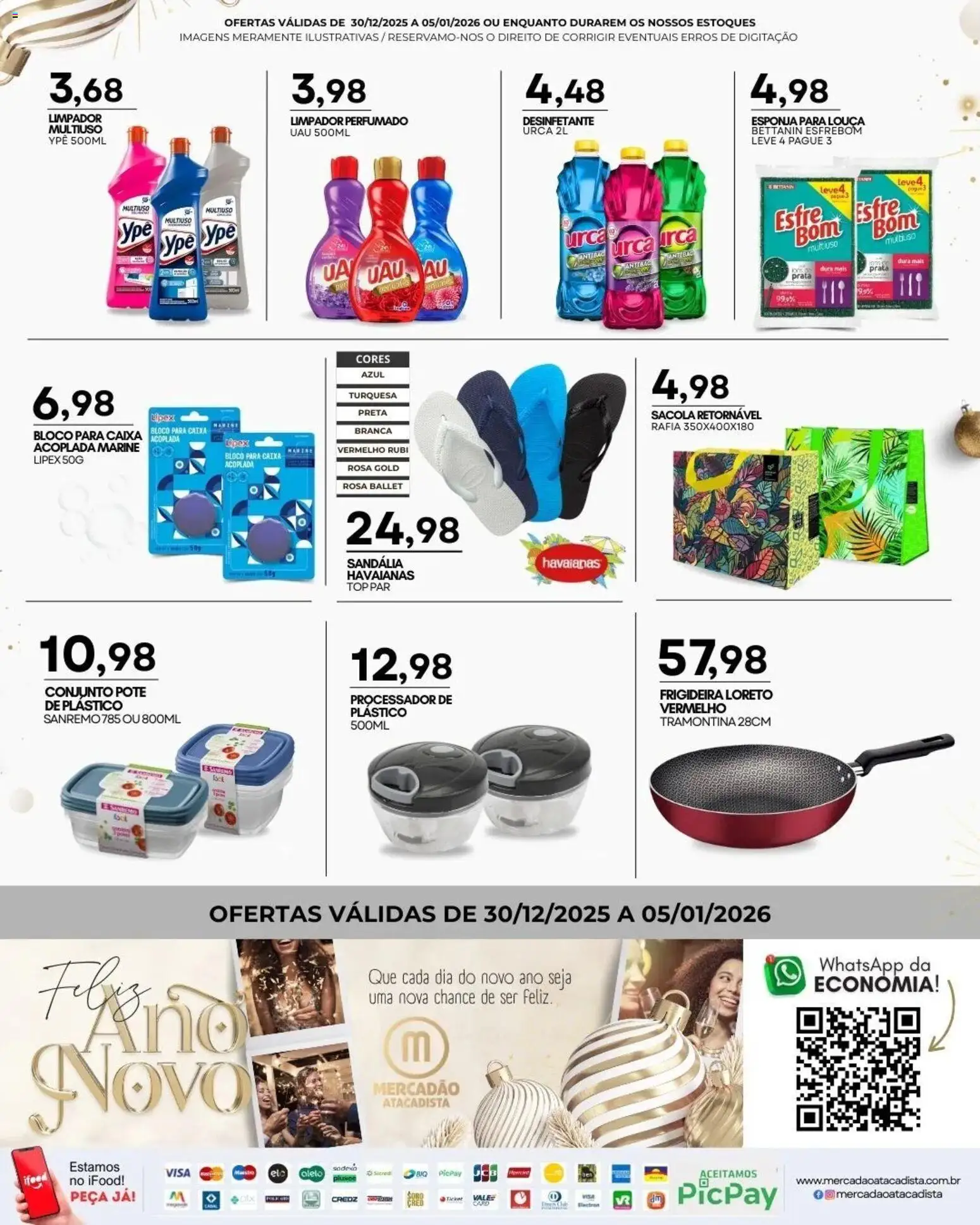 Mercadão Atacadista Folheto - válido de 30.12.2025 | Página: 13 | Produtos: Frigideira, Esponja, Limpador multiuso, Caixa
