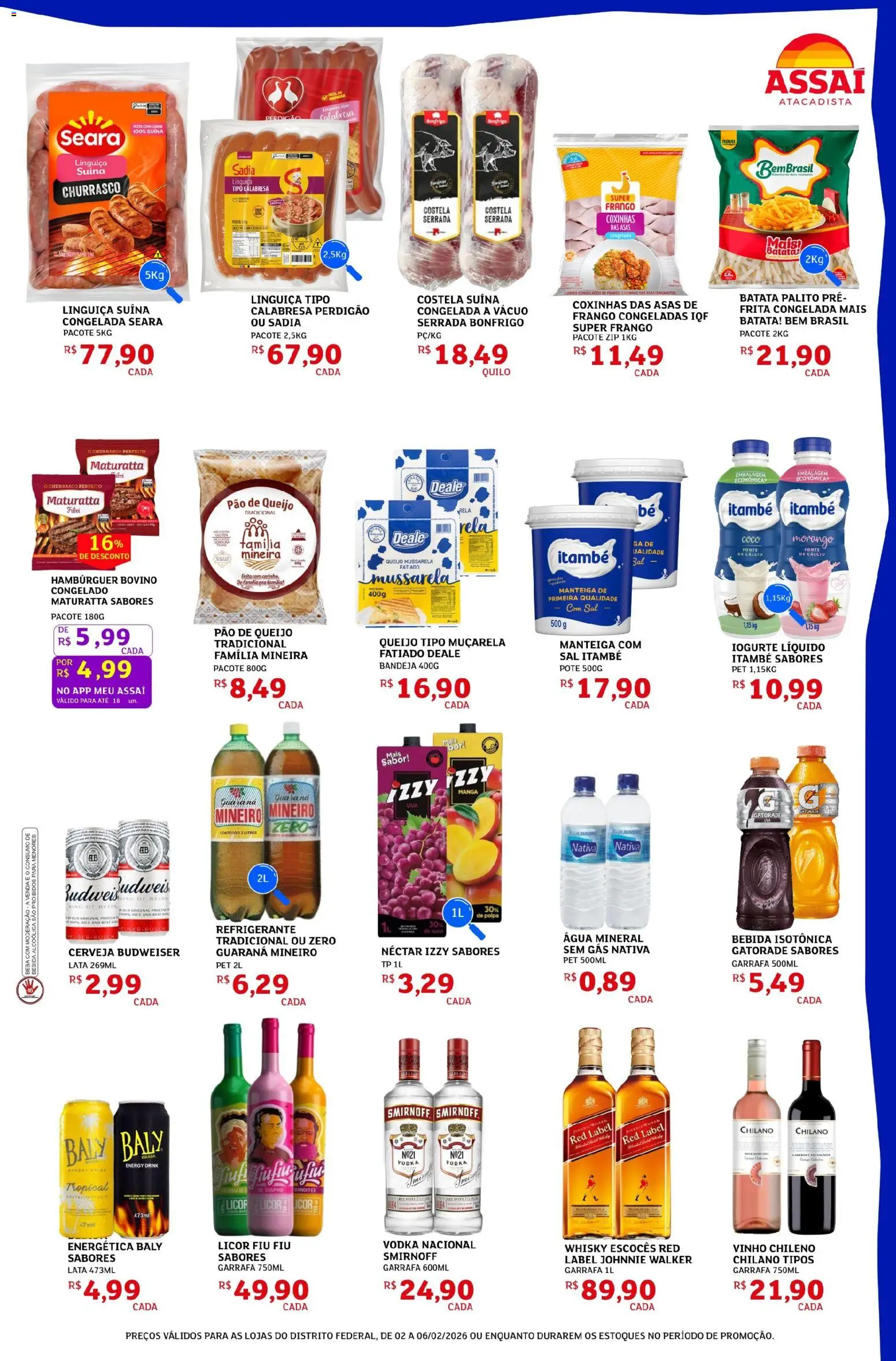Assaí Atacadista Folheto - válido de 02.02.2026 | Página: 3 | Produtos: Carne, Cálcio, Vodka, Pão de queijo