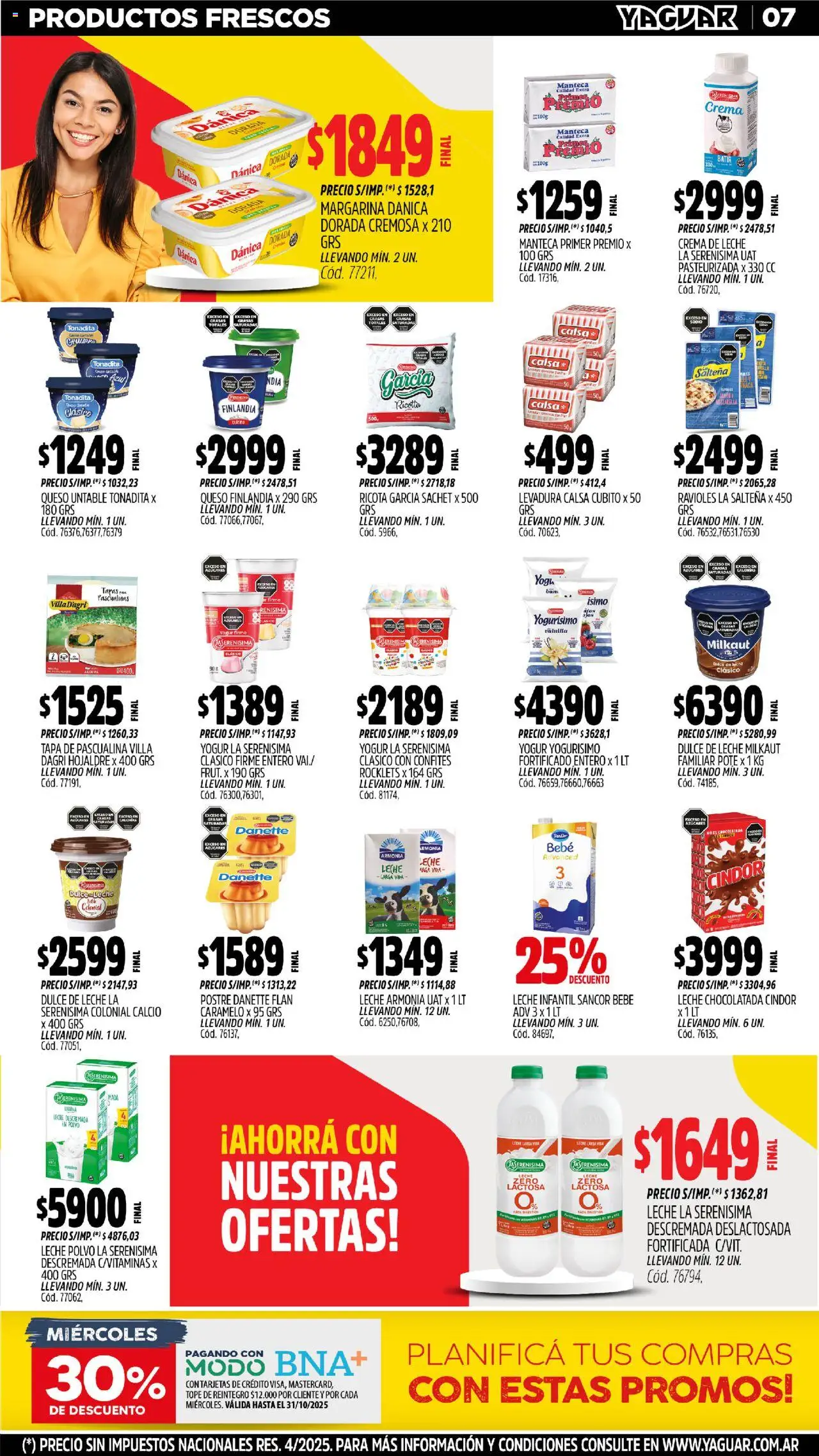 Yaguar - San Juan │ válido desde el 20.10.2025 | Página: 6 | Productos: Dulce de leche, Leche, Yogur, Crema