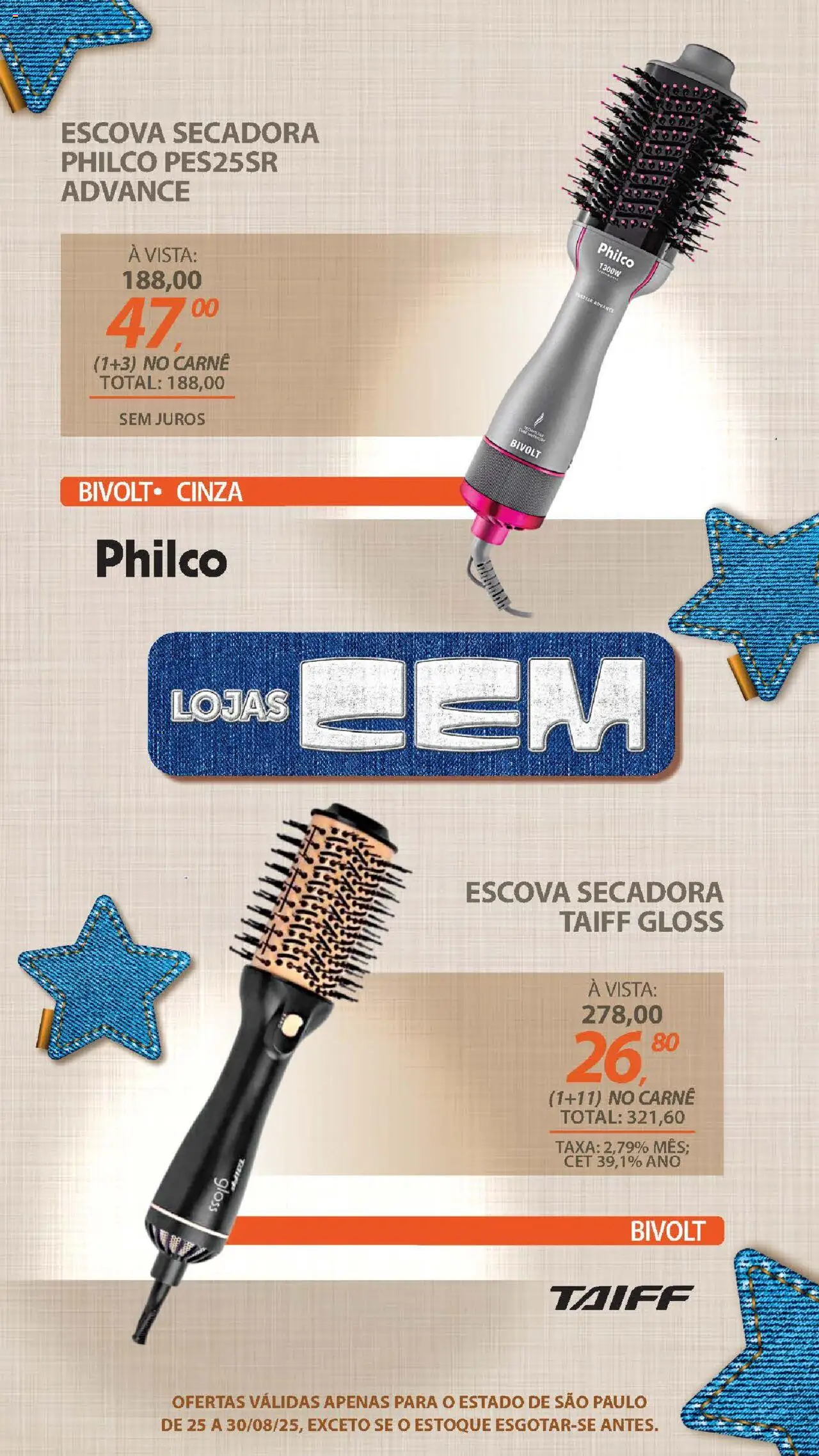 Lojas Cem Folheto - válido de 25.08.2025 | Página: 66 | Produtos: Escova secadora, Escova, Carne