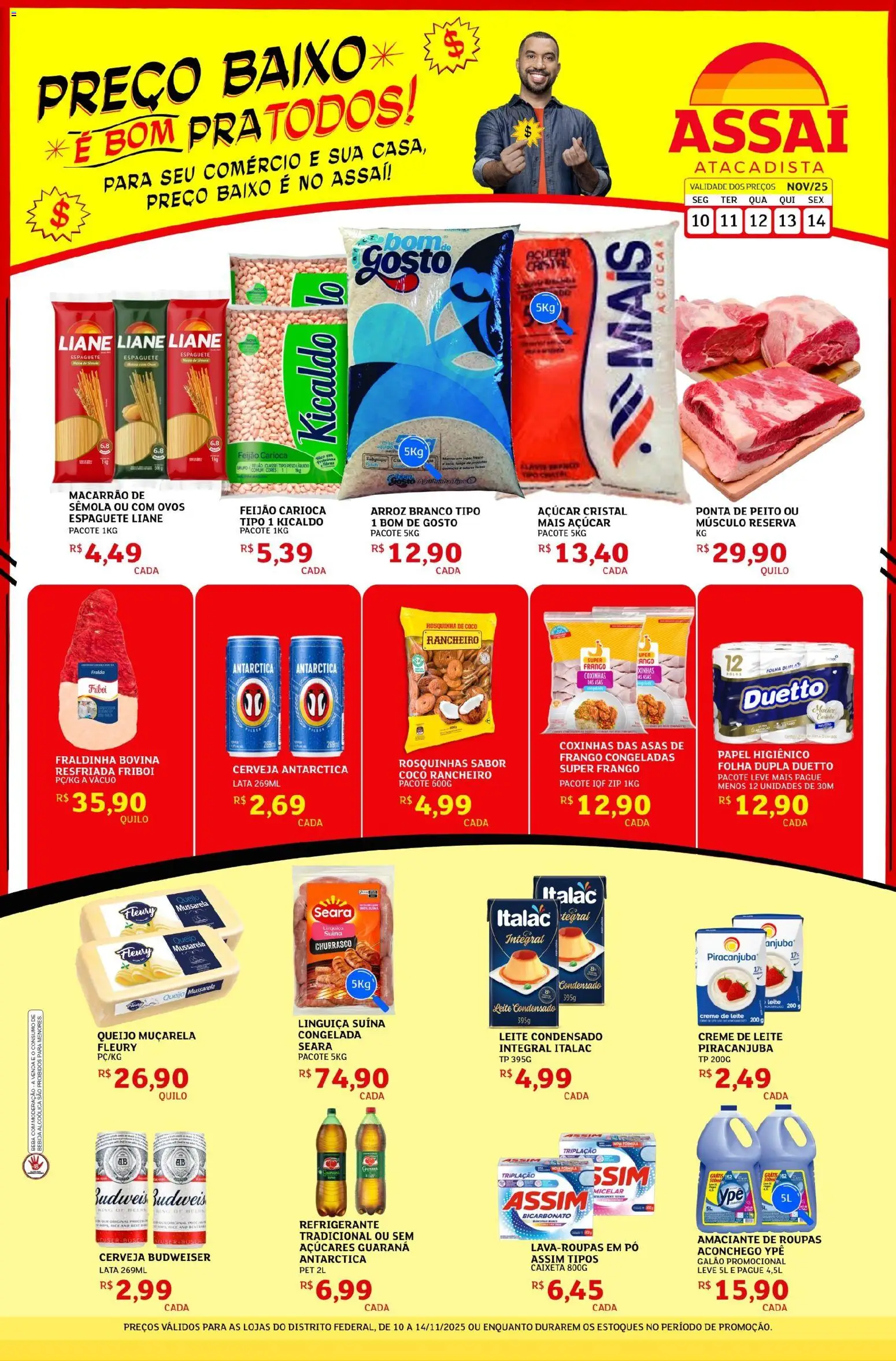 Assaí Atacadista Folheto - válido de 10.11.2025 | Página: 1 | Produtos: Feijão, Guaraná, Ovos, Baixo