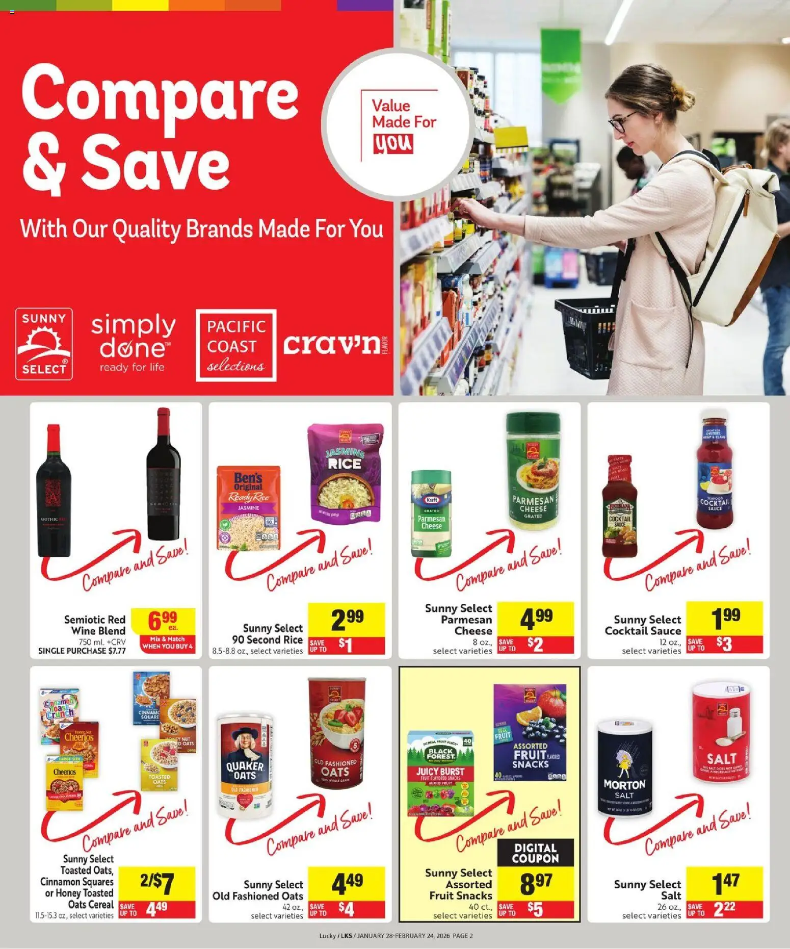 Lucky Supermarkets More Deals Across the Store - valid from 28.01.2026 | Page: 2 | Products: Juice, Rice, Sauce, Salt