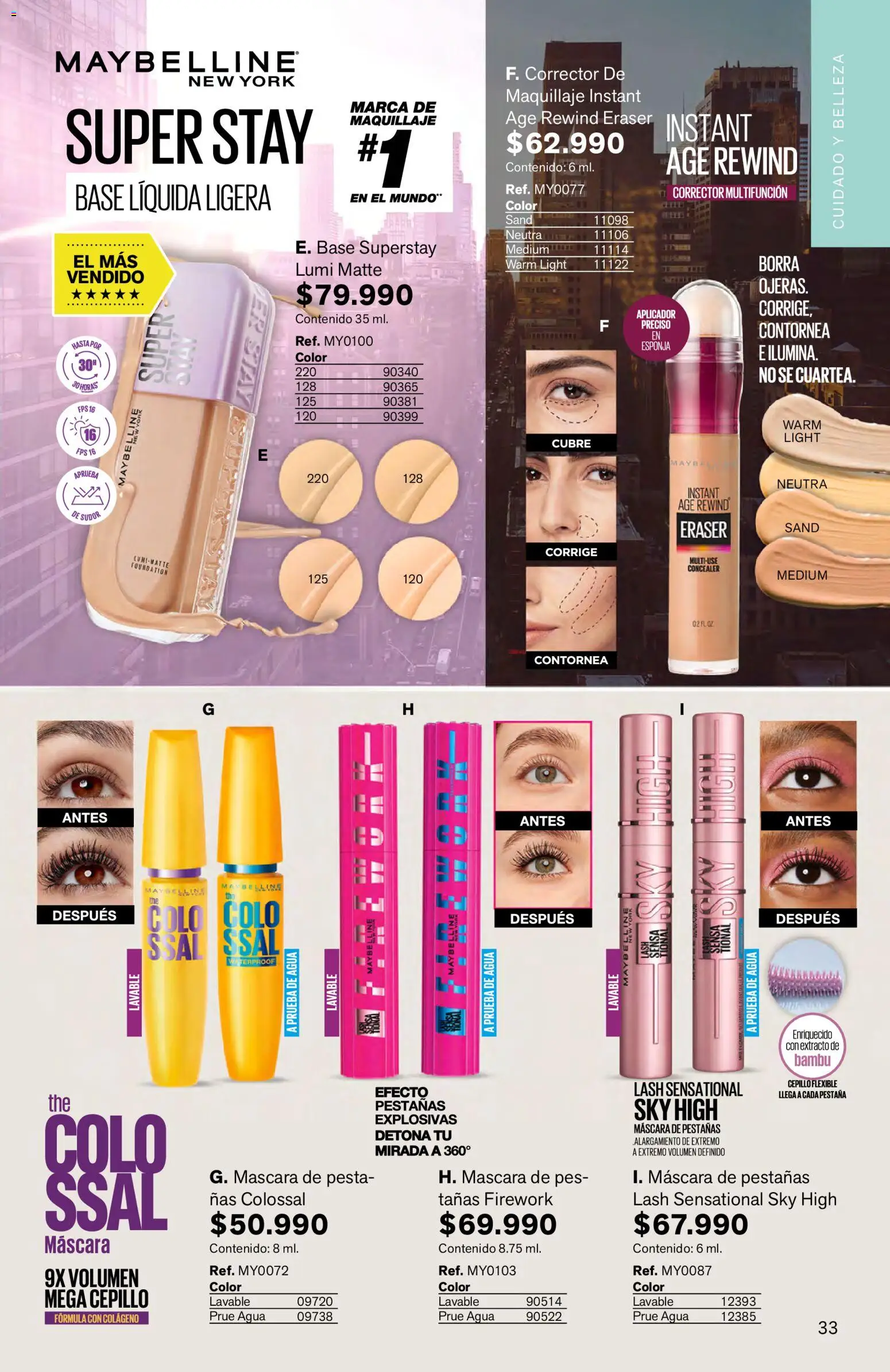 Leonisa revista - valida desde el 16.03.2026 | Página: 33 | Productos: Esponja, Maquillaje, Cepillo, Máscara