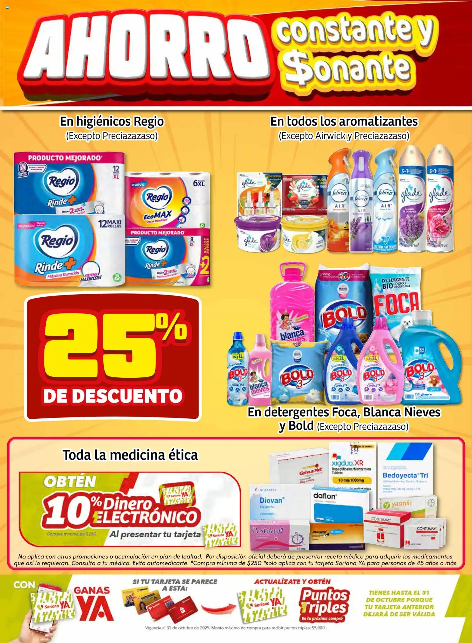 Nuevas ofertas de Soriana válidas en toda la República Mexicana desde el 23.10.2025. ¡Encuentra las mejores ofertas en Soriana - Fin de Semana Mercado: Ags, Nay, Jal, Qro, Col, Mich, Gto, Hgo, Tlax, Mor, Pue, Gro, Oax, Edo. de Mex, CDMX, Zac y SLP! | Página: 4 | Productos: Detergente, Tableta