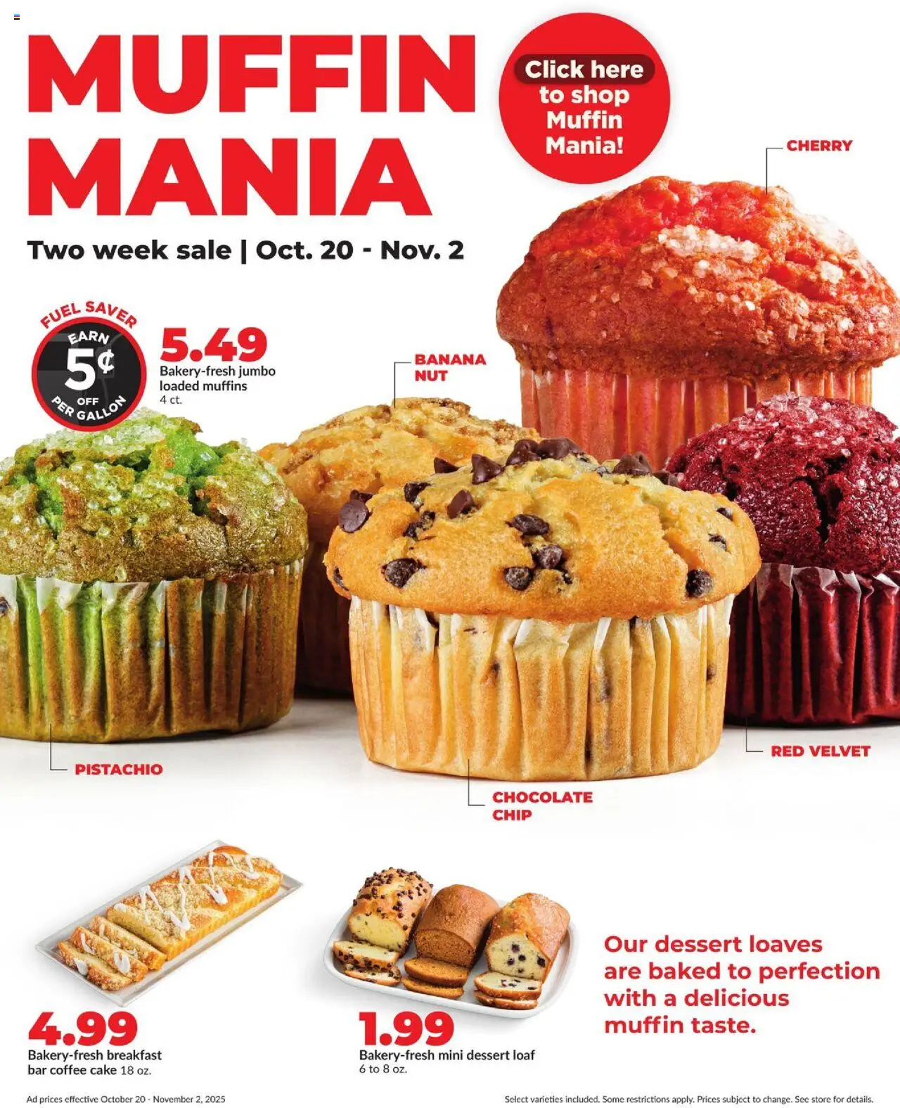 HyVee Weekly Ad - valid from 20.10.2025 | Page: 14 | Products: Coffee, Chocolate, Muffin, Chocolate Chip