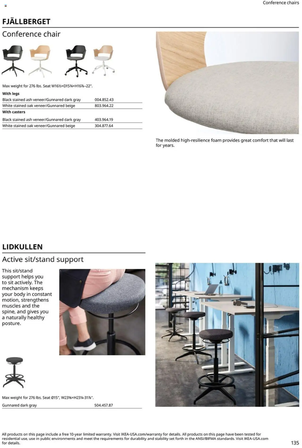 IKEA Office Brochure 2025 - valid from 01.03.2025 | Page: 135 | Products: Chair, Weight