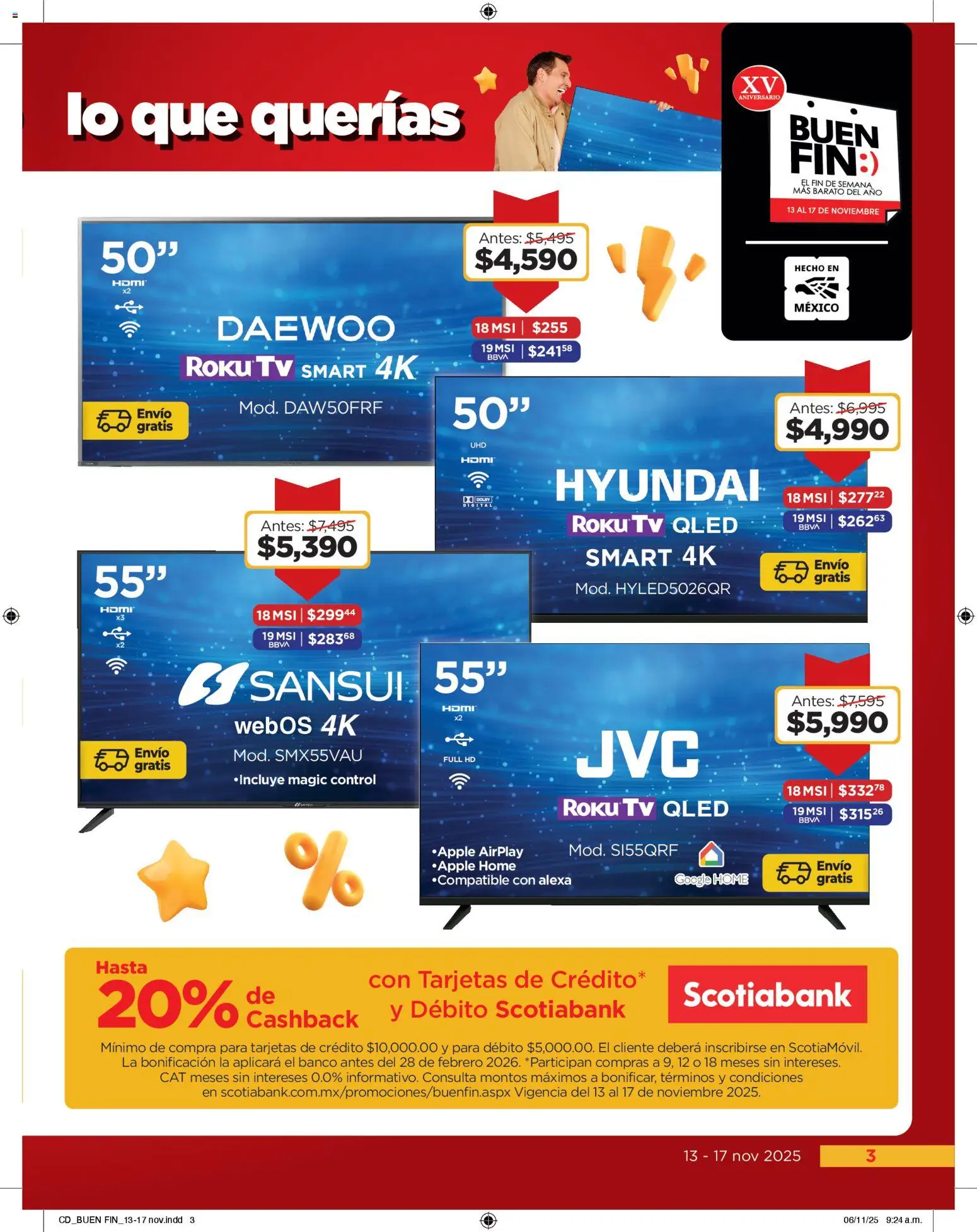 Nuevas ofertas de Chedraui válidas en toda la República Mexicana desde el 13.11.2025. ¡Encuentra las mejores ofertas en Chedraui Buen Fin! | Página: 3 | Productos: Banco